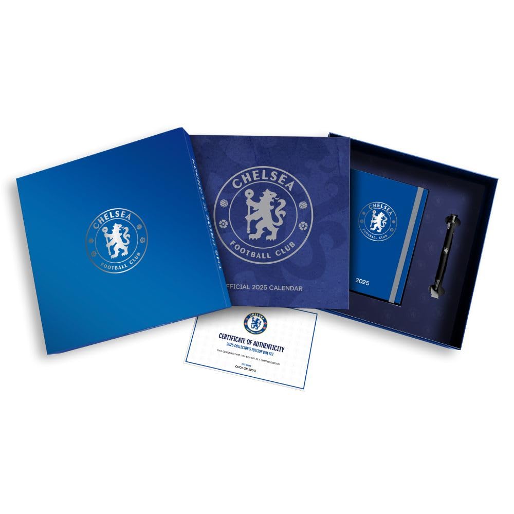 2025 Chelsea Fc - Calendar & Diary Musical Gift Box Set