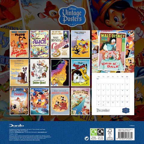 2024 Disney Vintage Posters - Square Wall Calendar  SOLD OUT