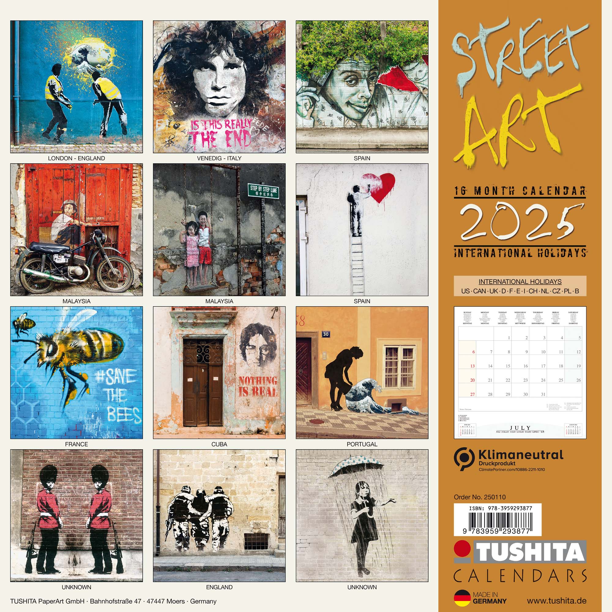 2025 Street Art - Square Wall Calendar