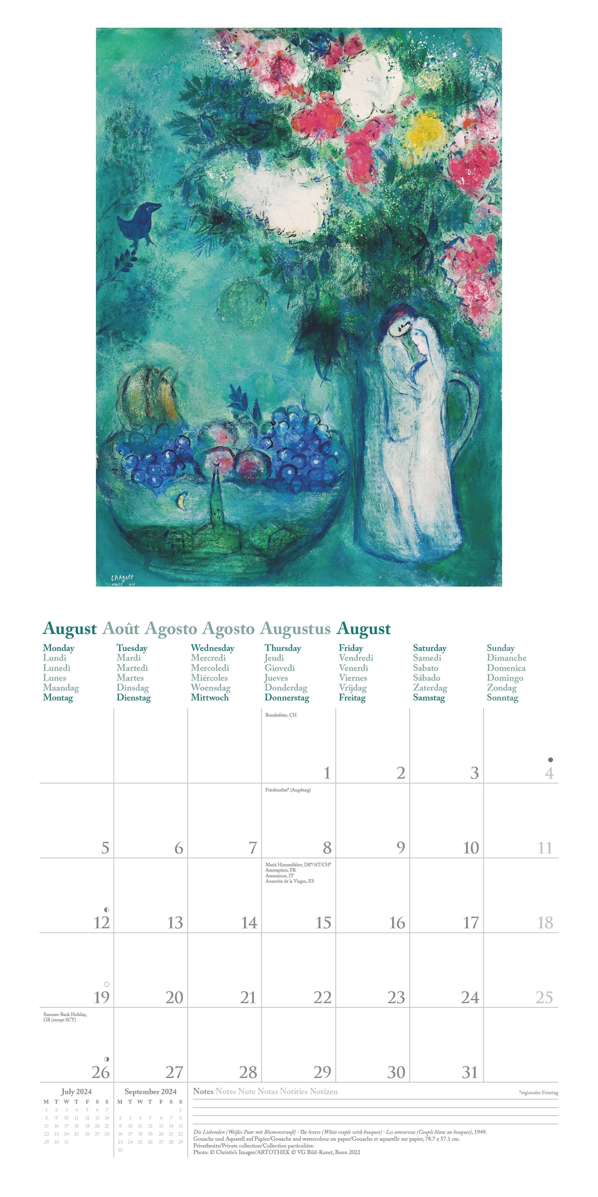 2024 Marc Chagall Square Wall Calendar Art Calendars