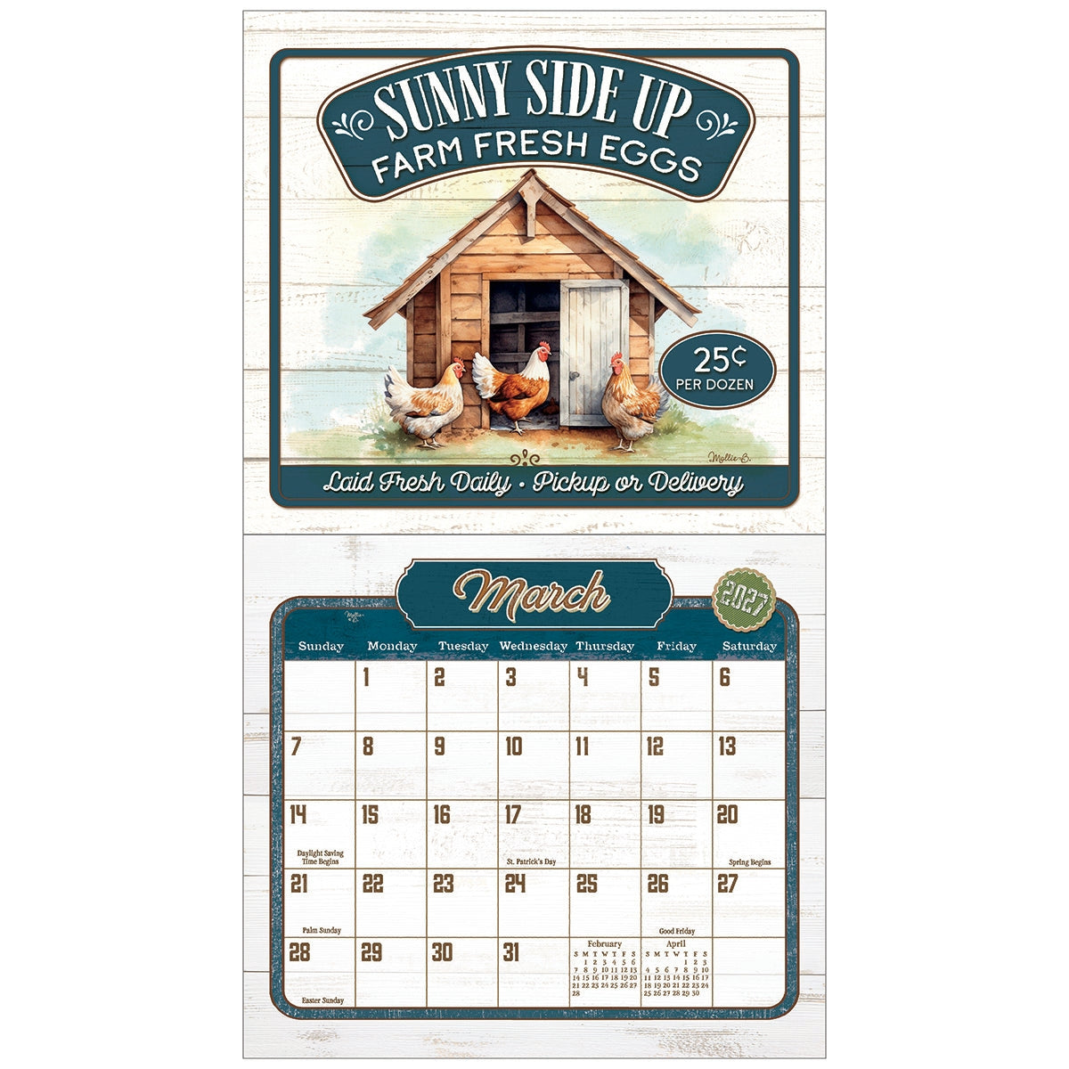 2027 Farm To Table - Deluxe Wall Calendar by Mollie B