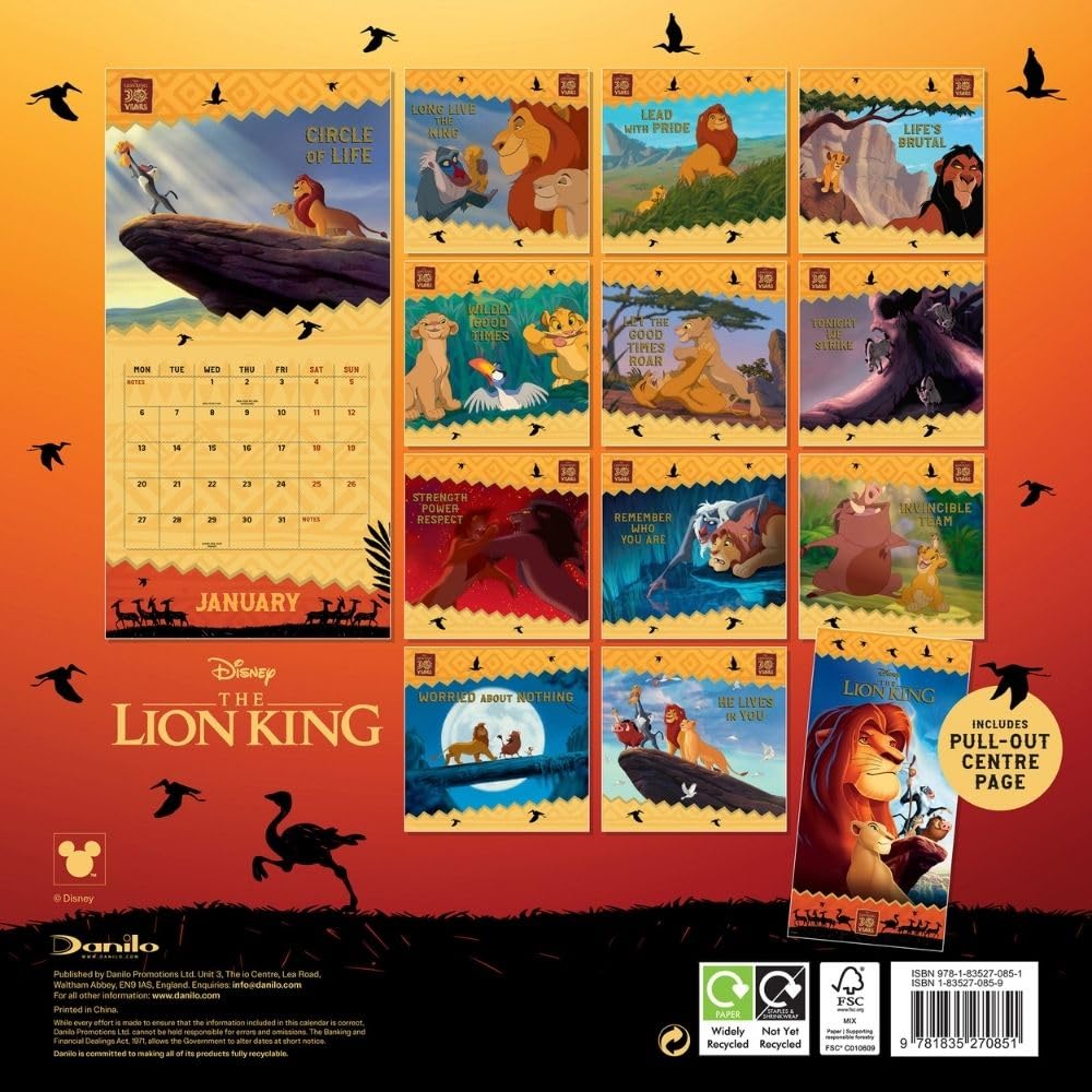 2025 Lion King - Square Wall Calendar