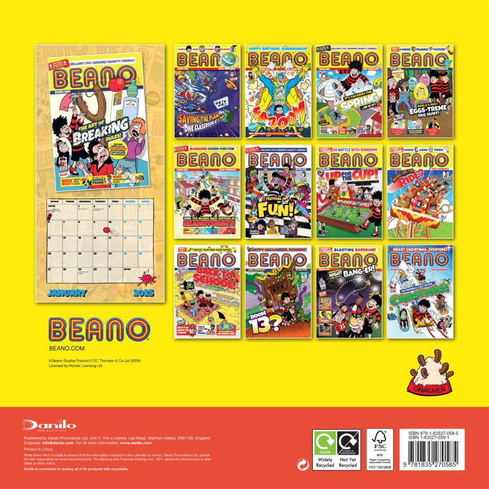 2025 Beano Classic - Square Wall Calendar