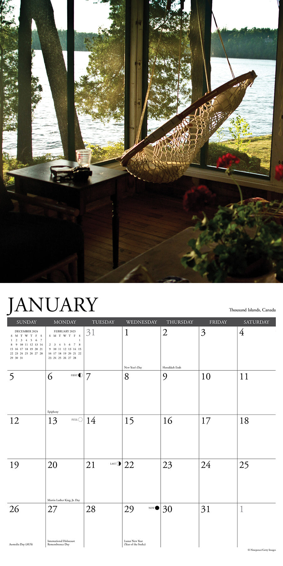 2025 Porch View - Square Wall Calendar