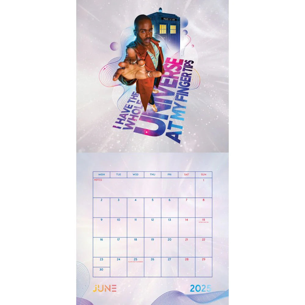 2025 Doctor Who The 14th Doctor - Square Wall Calendar