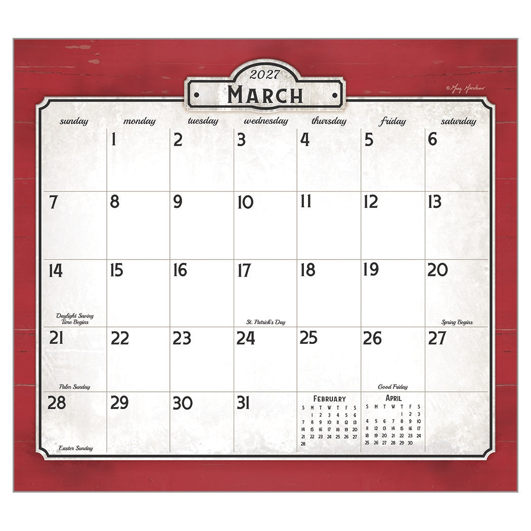 2027 Nostalgic Main Street - Deluxe Wall Calendar by Greg Giordano