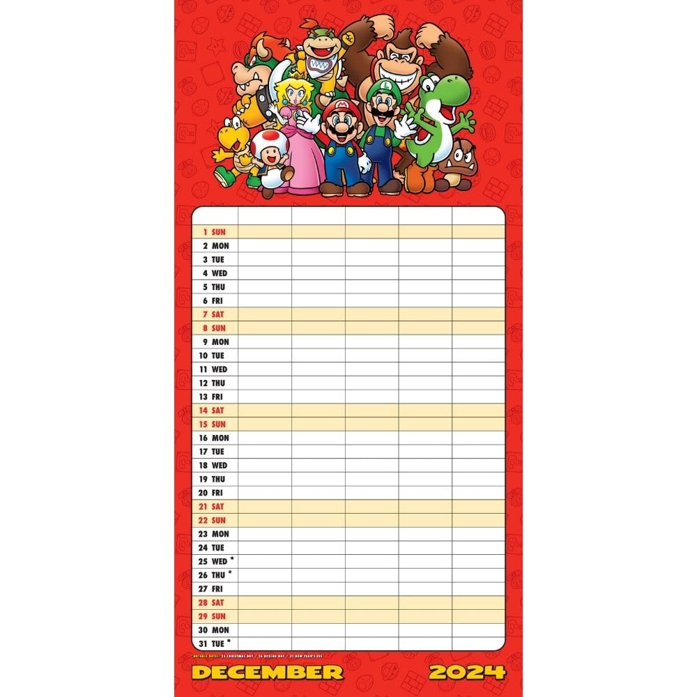 2024 Super Mario - Square Wall Calendar  SOLD OUT