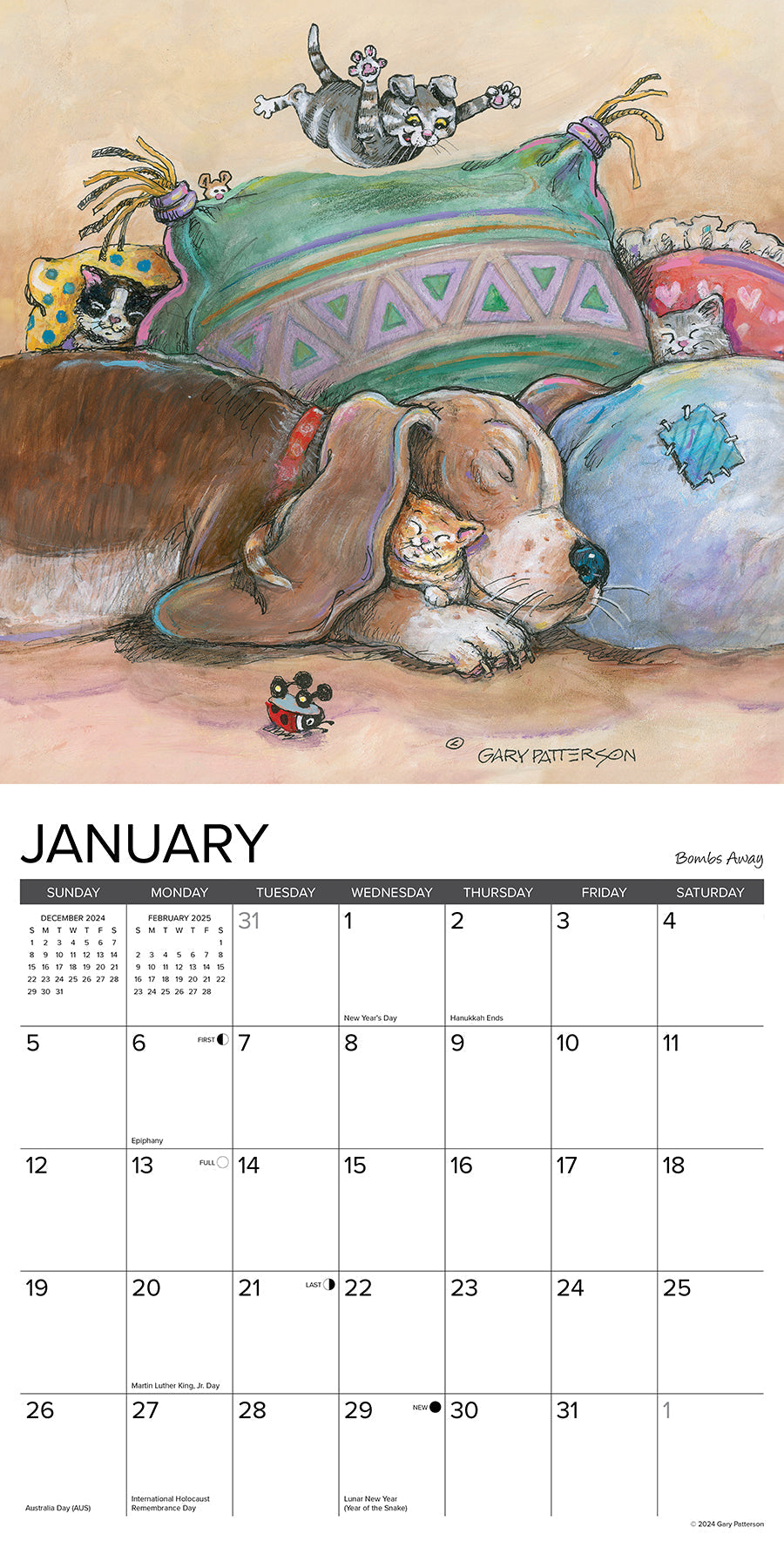 2025 Paws & Claws by Gary Patterson - Square Wall Calendar