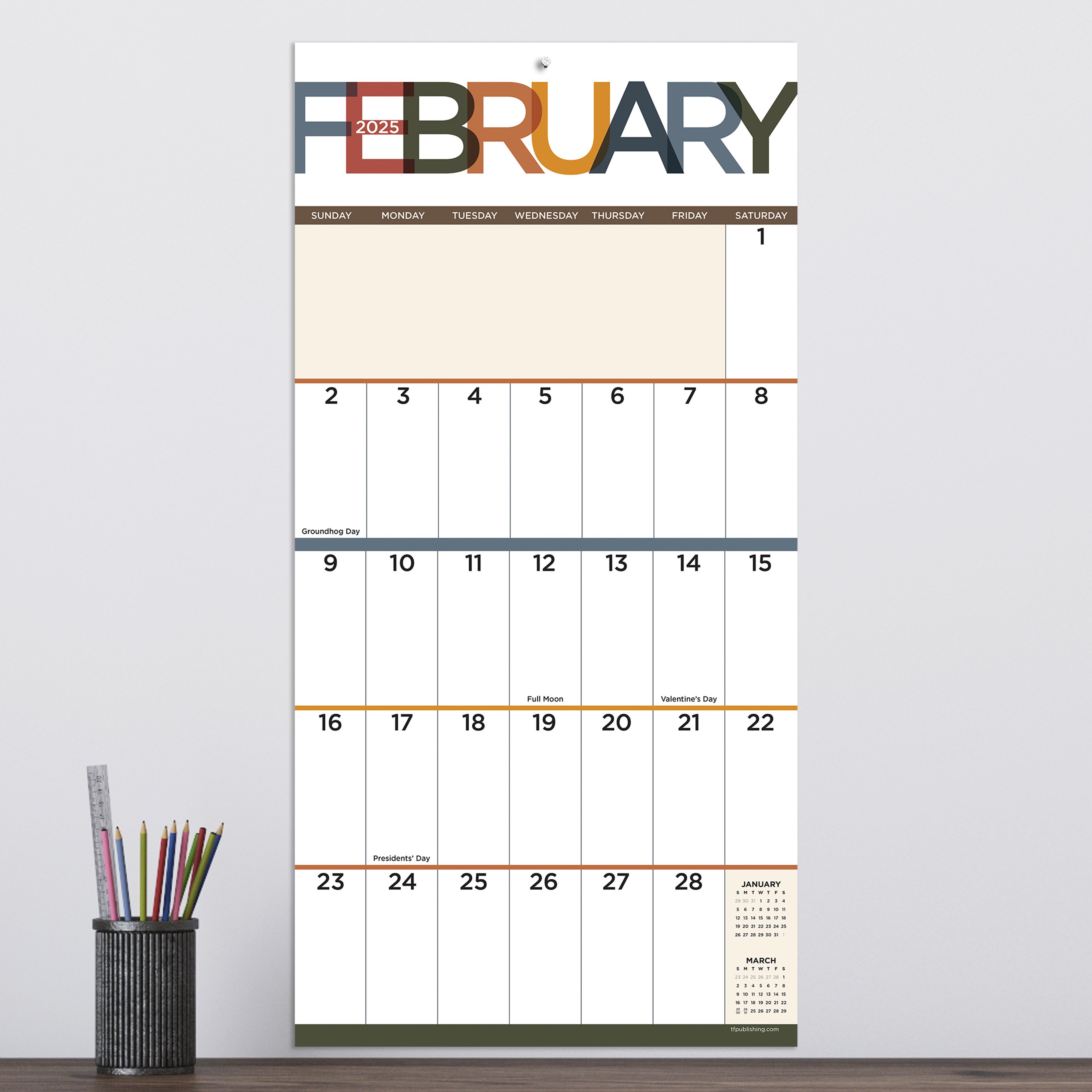 2025 Big Print - Square Wall Calendar