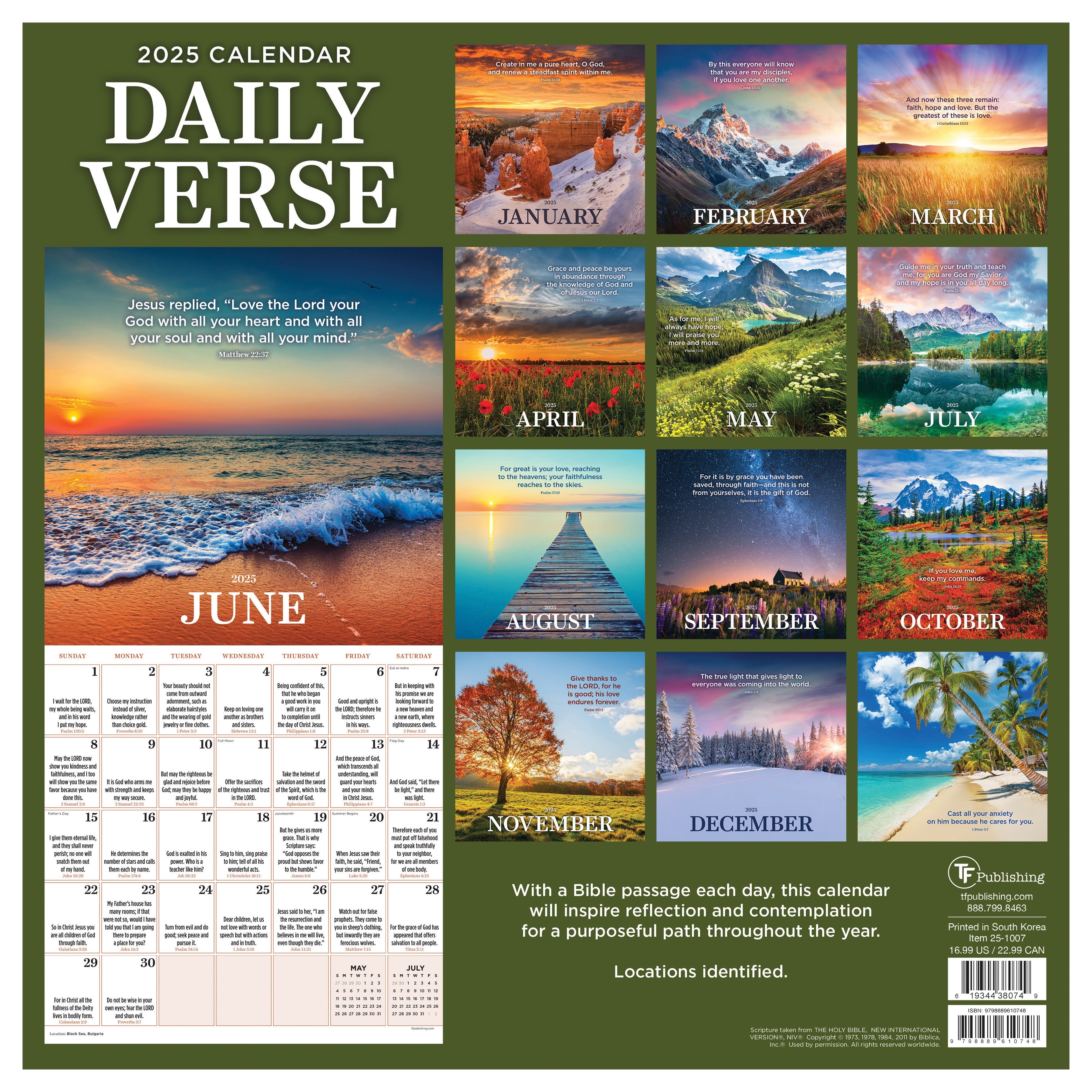 2025 Daily Verse - Square Wall Calendar