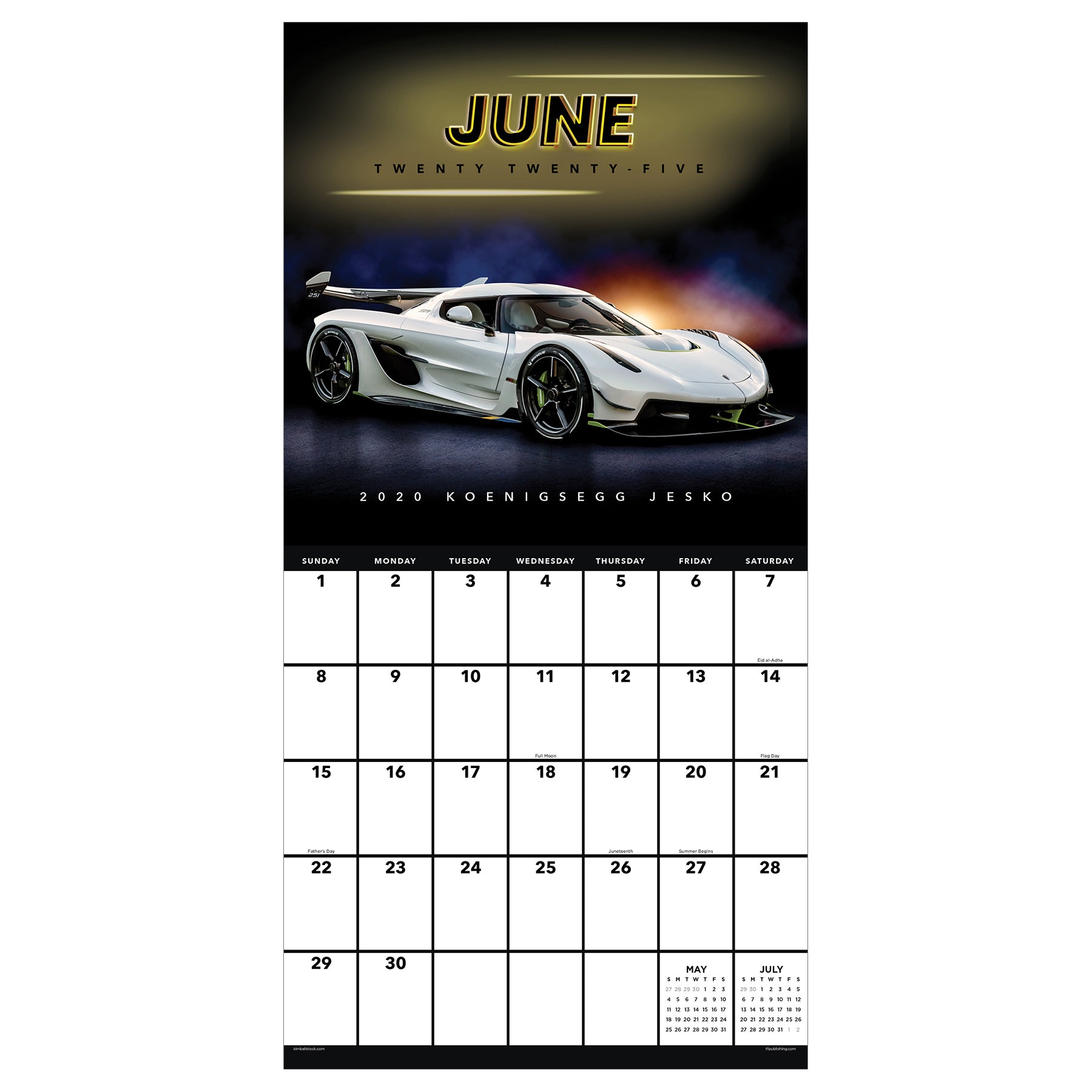 2025 Dream Cars - Square Wall Calendar