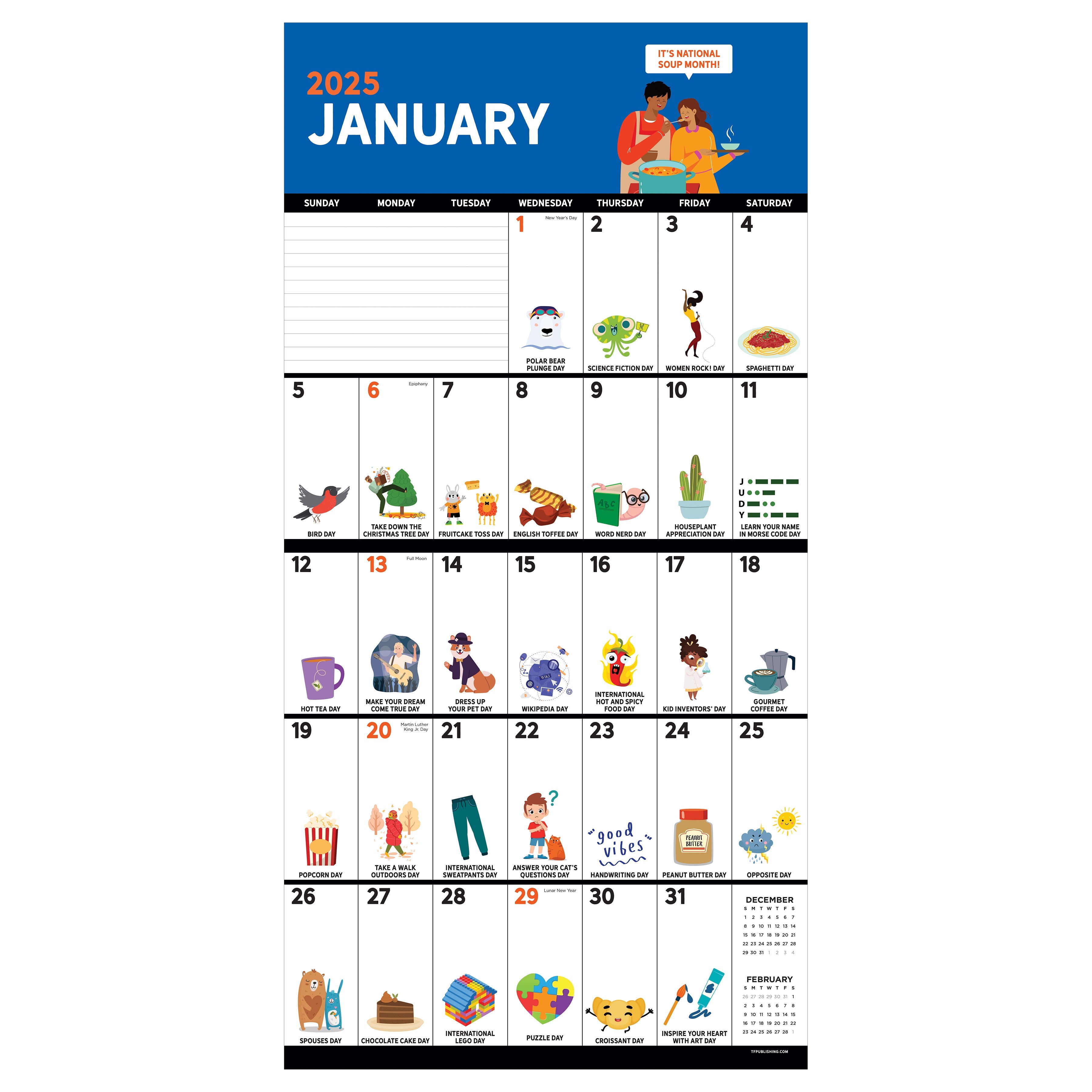 2025 Every Day's A Holiday - Square Wall Calendar