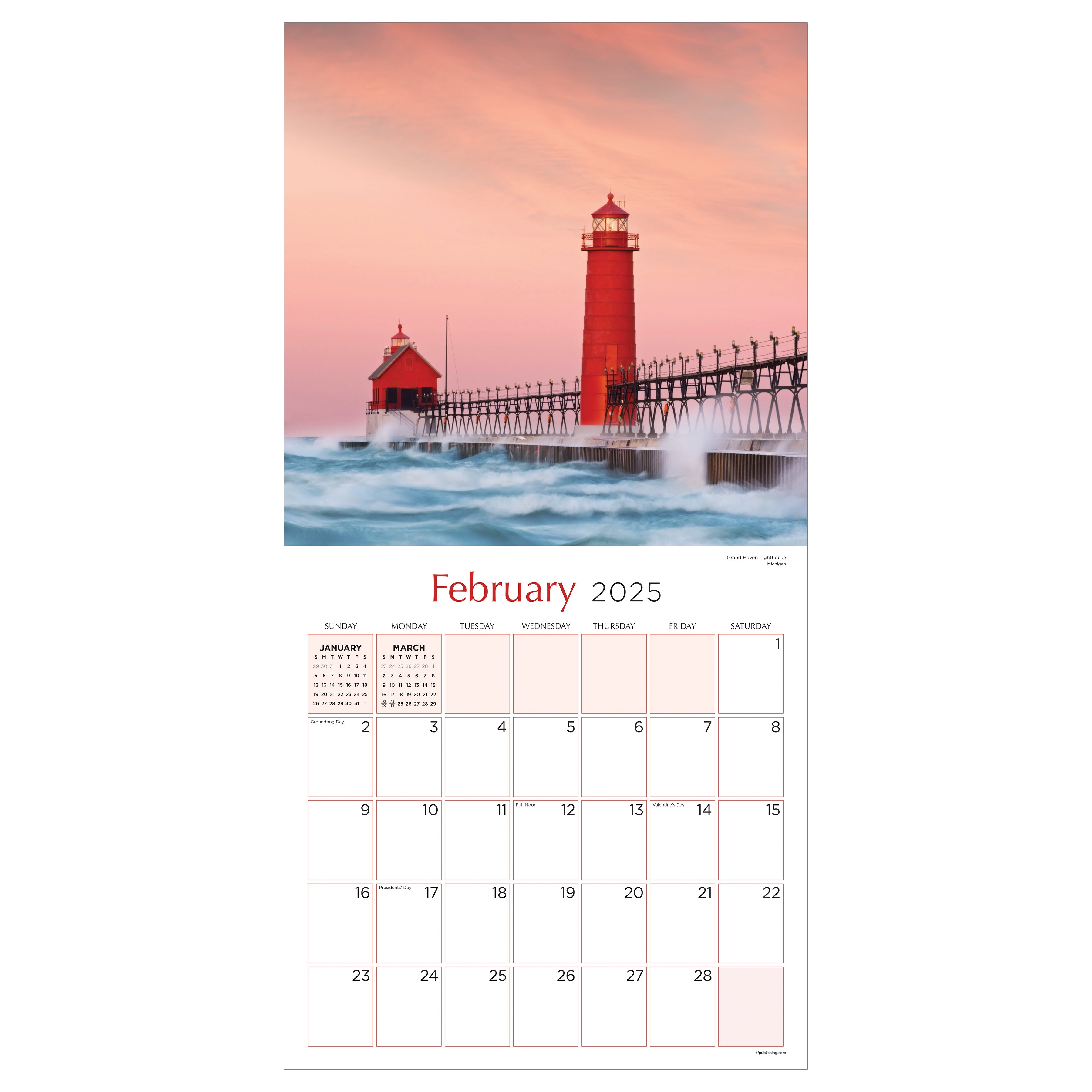 2025 Lighthouses by TF - Square Wall Calendar