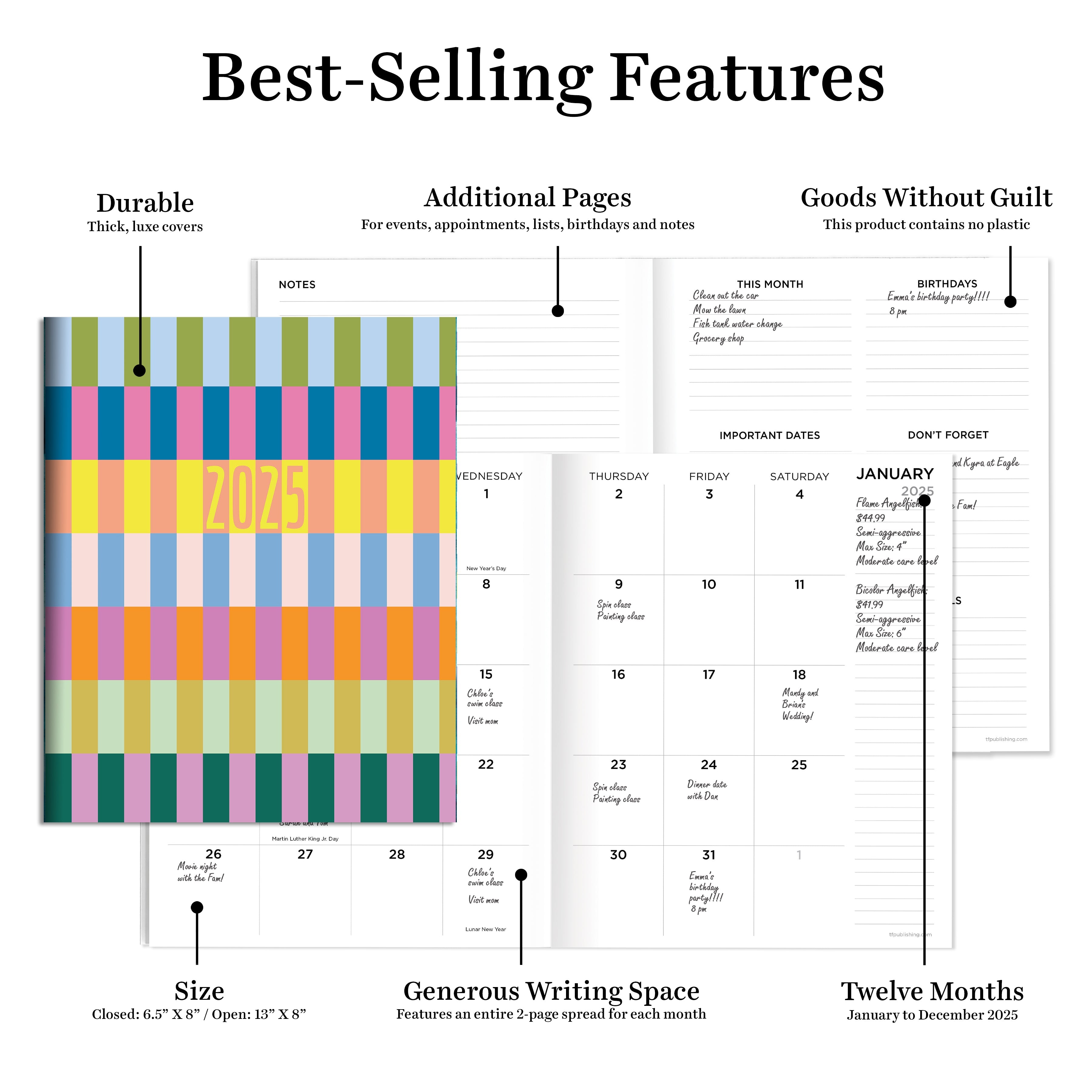 2025 Color Stacks - Medium Monthly Diary/Planner