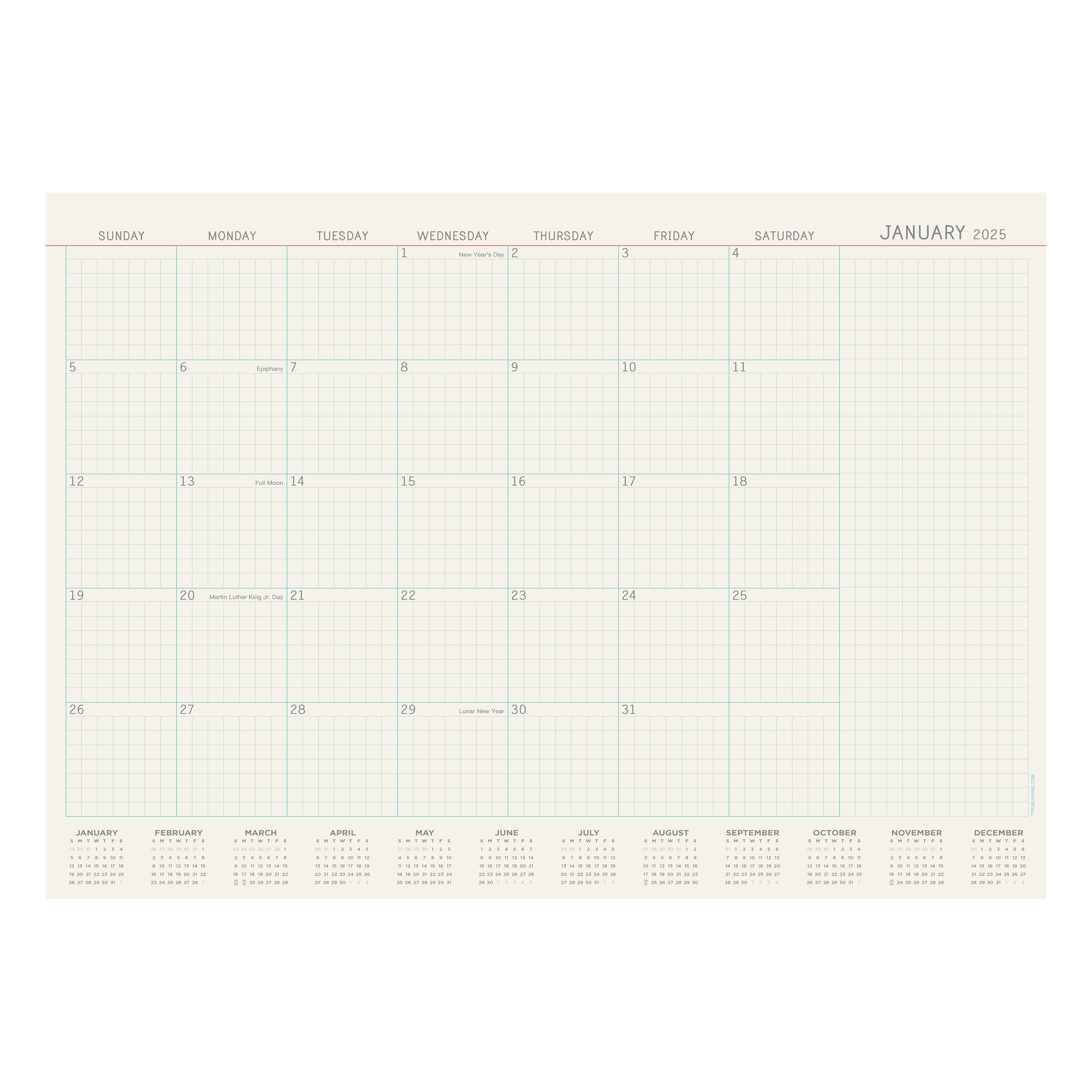 2025 Vintage Professional - Monthly Medium Desk Pad Blotter Calendar