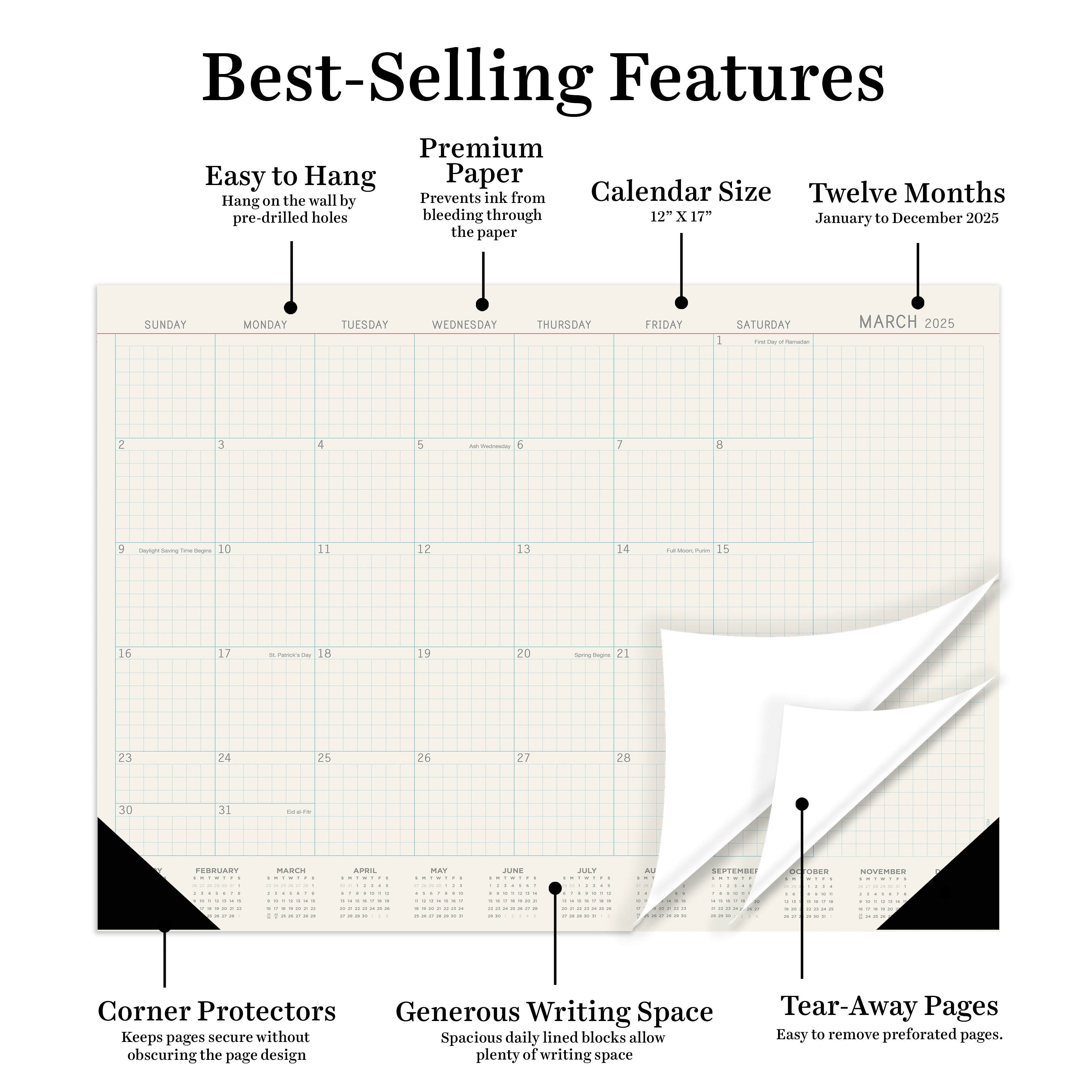 2025 Vintage Professional - Monthly Medium Desk Pad Blotter Calendar