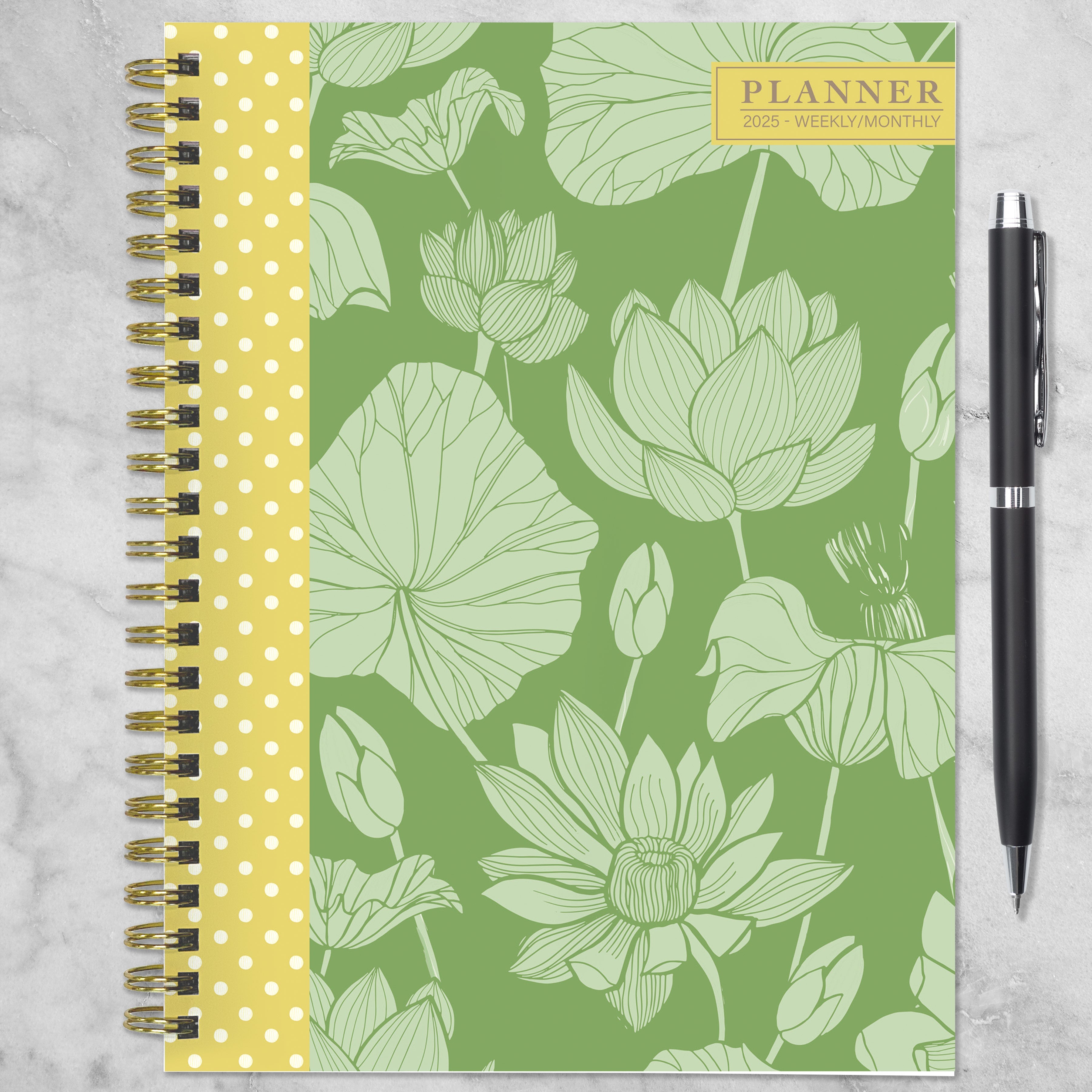 2025 Lotus - Medium Monthly & Weekly Diary/Planner