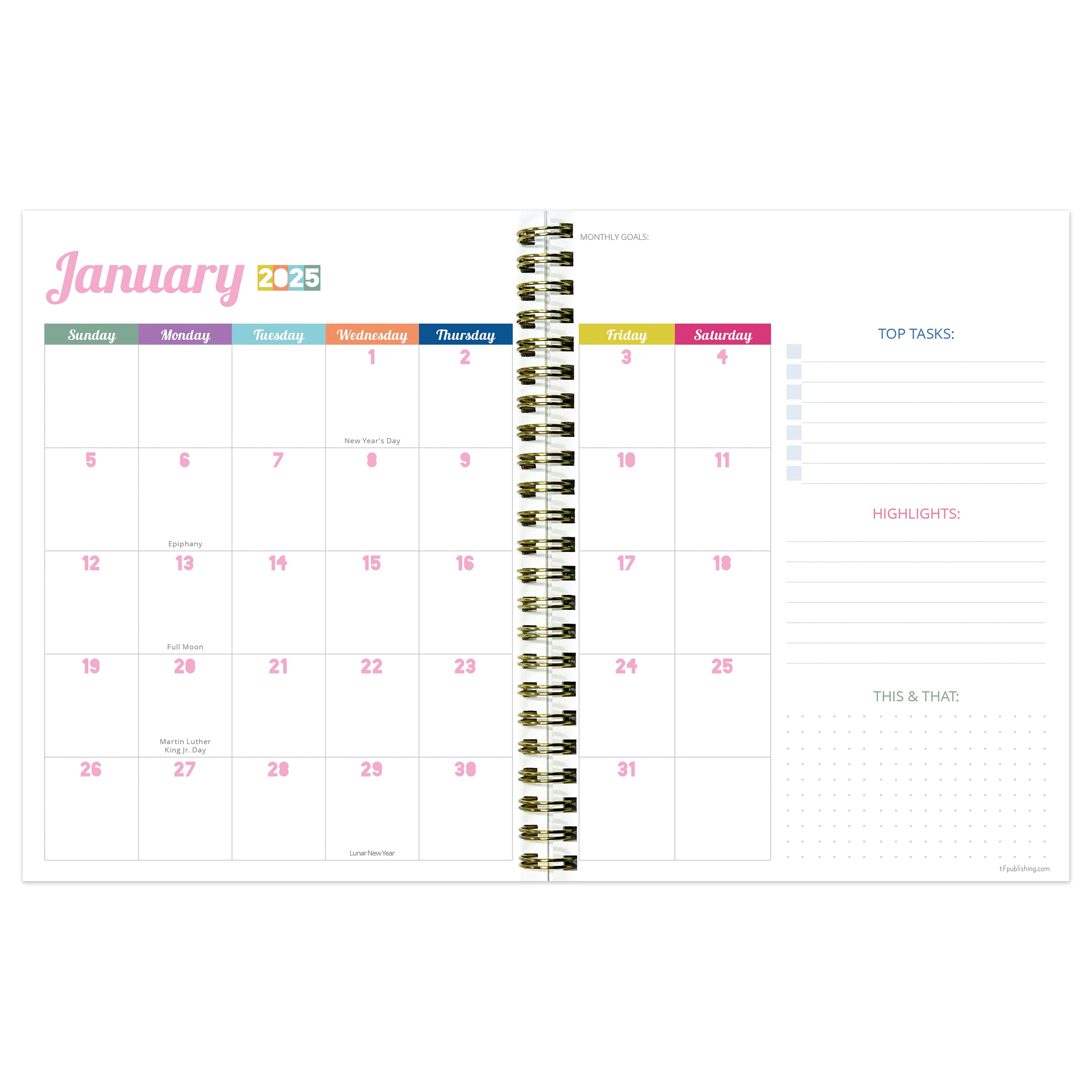 2025 Malibu Stripes - Medium Monthly & Weekly Diary/Planner