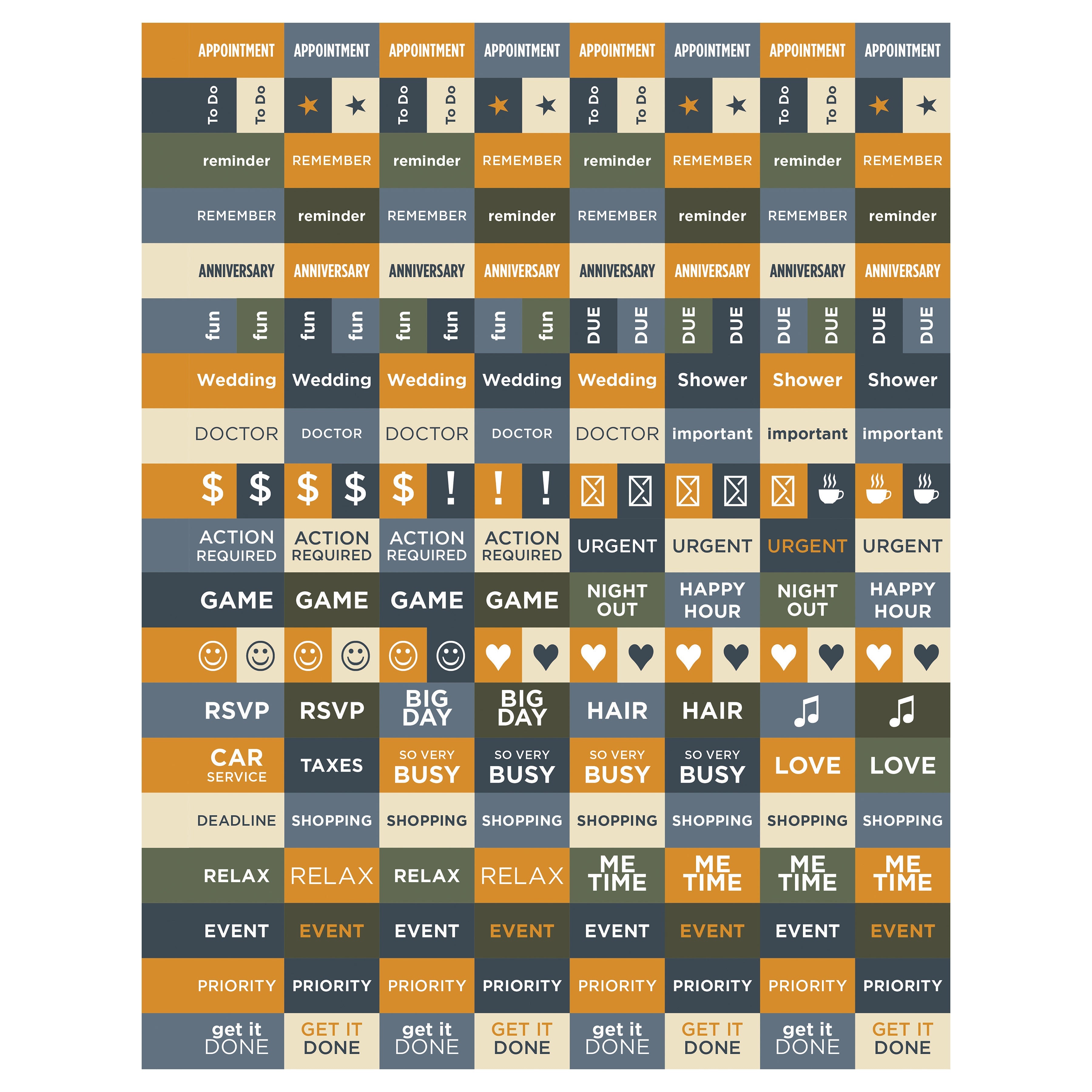 2025 Navy Grid Space - Large Monthly & Weekly Diary/Planner