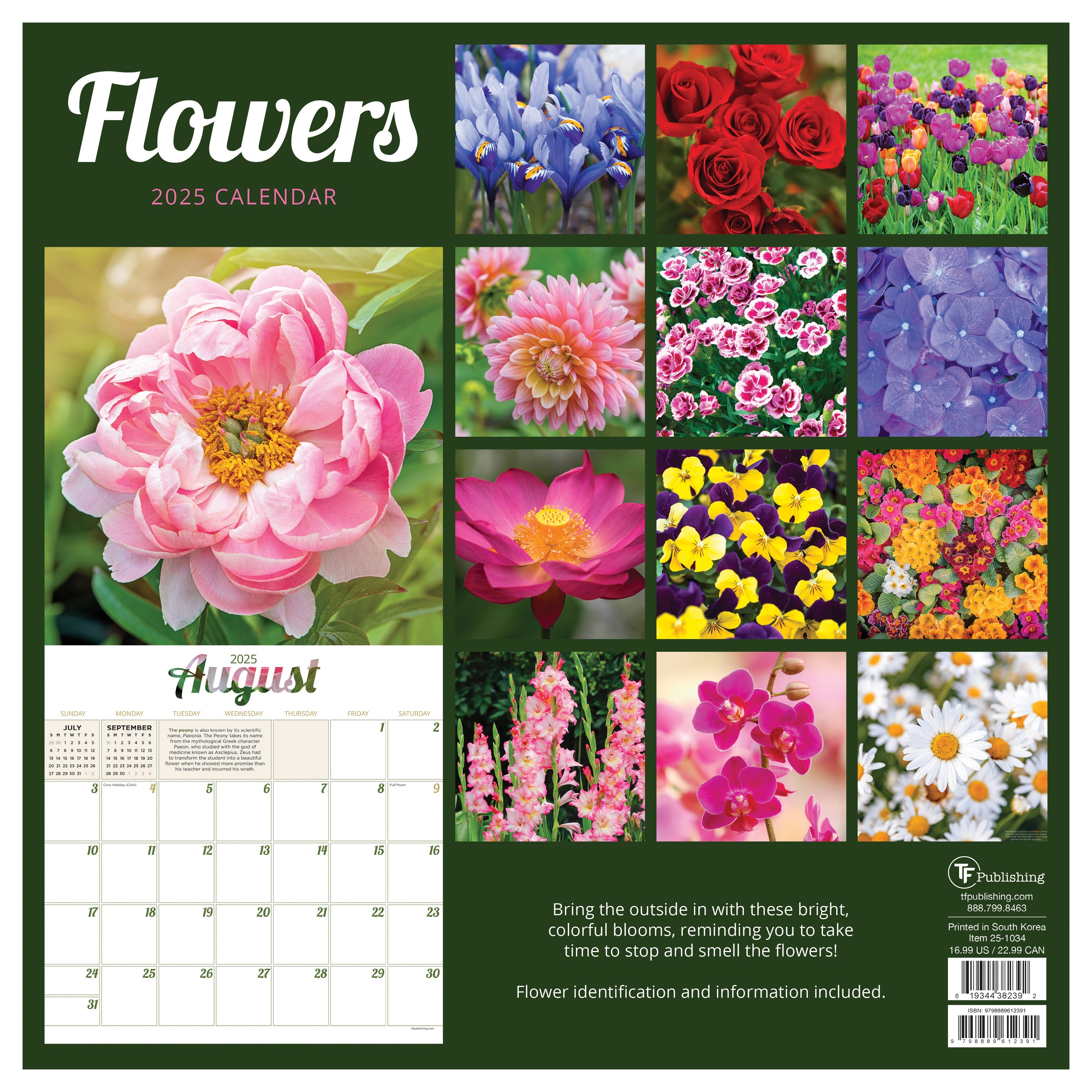 2025 Flowers by TF - Square Wall Calendar