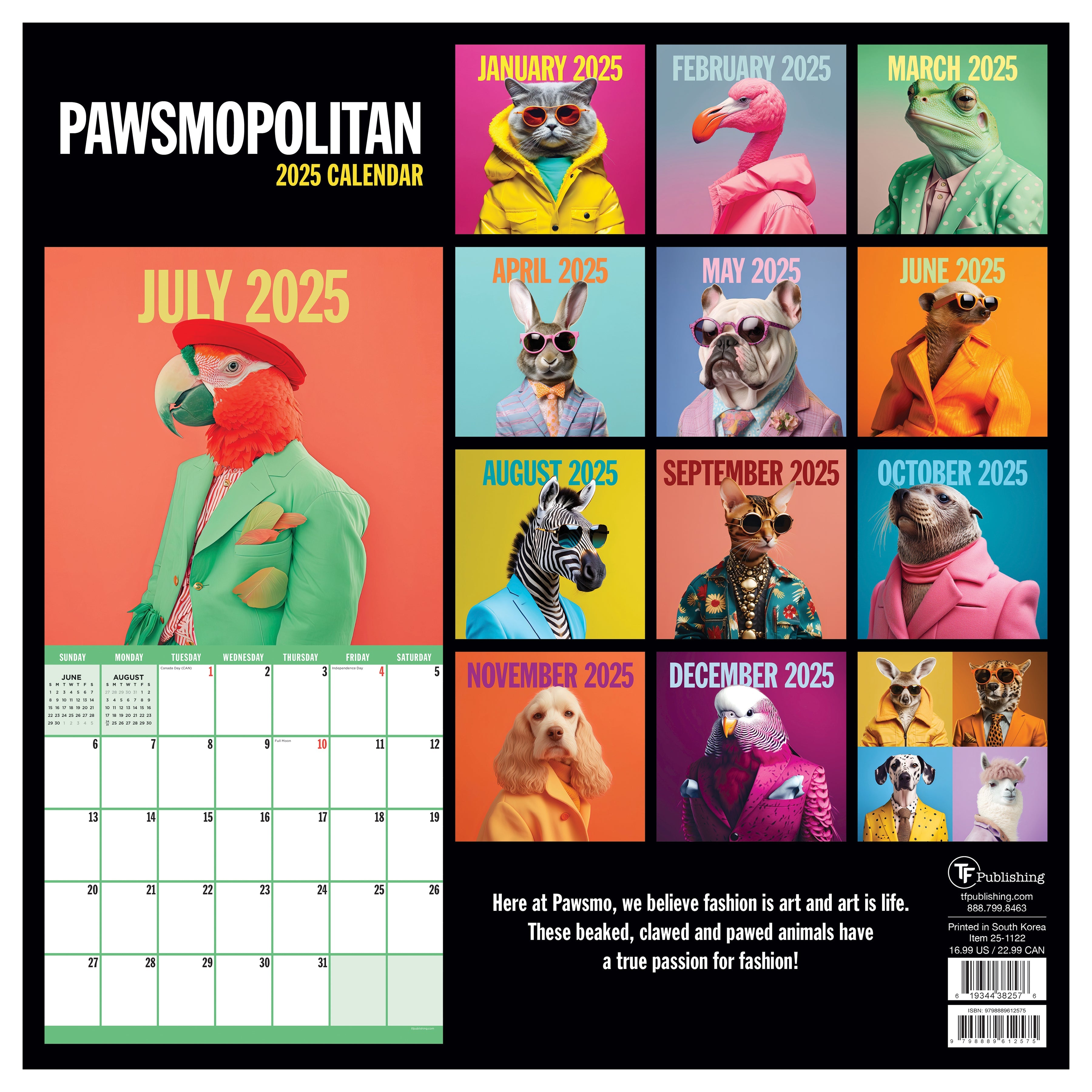 2025 Pawsmopolitan - Square Wall Calendar