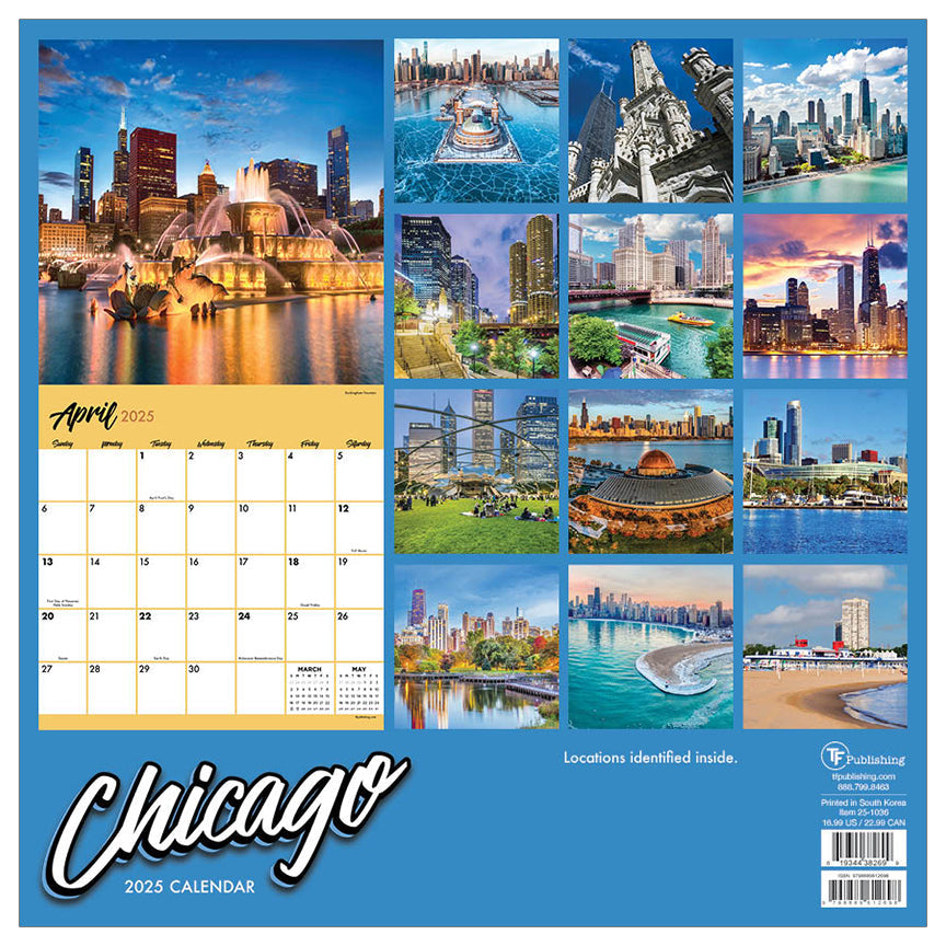 2025 Chicago by TF - Square Wall Calendar