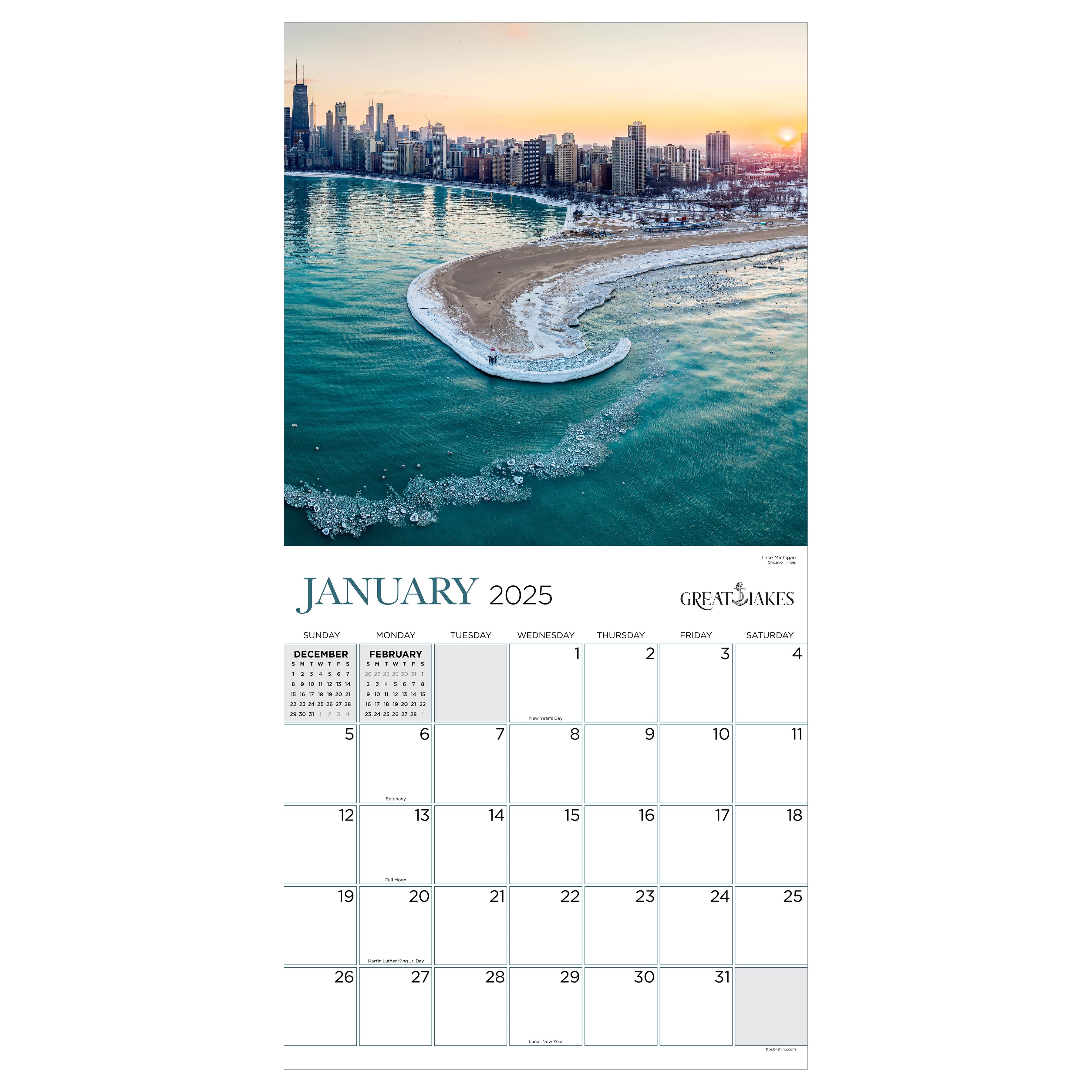 2025 Great Lakes by TF - Square Wall Calendar