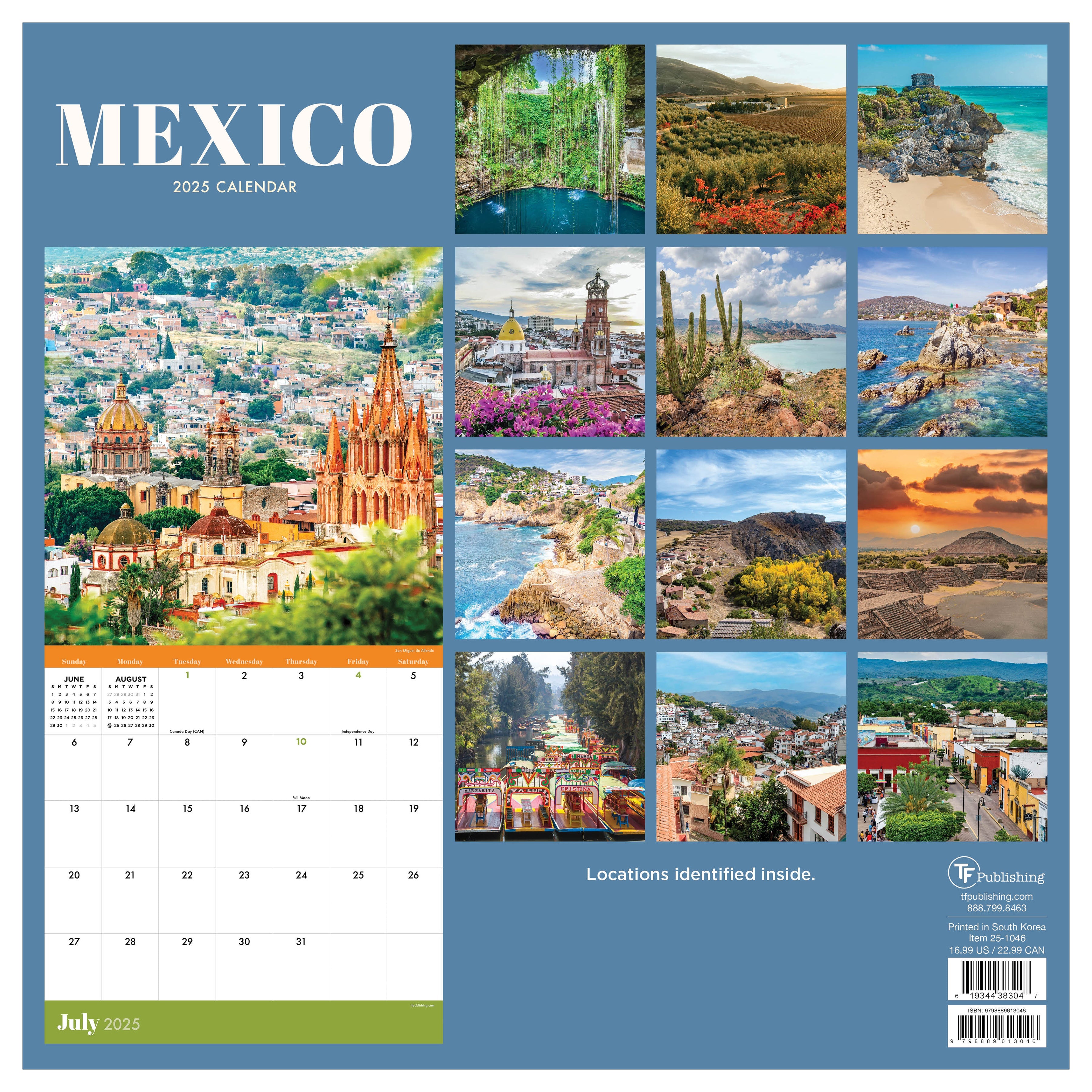 2025 Mexico by TF - Square Wall Calendar