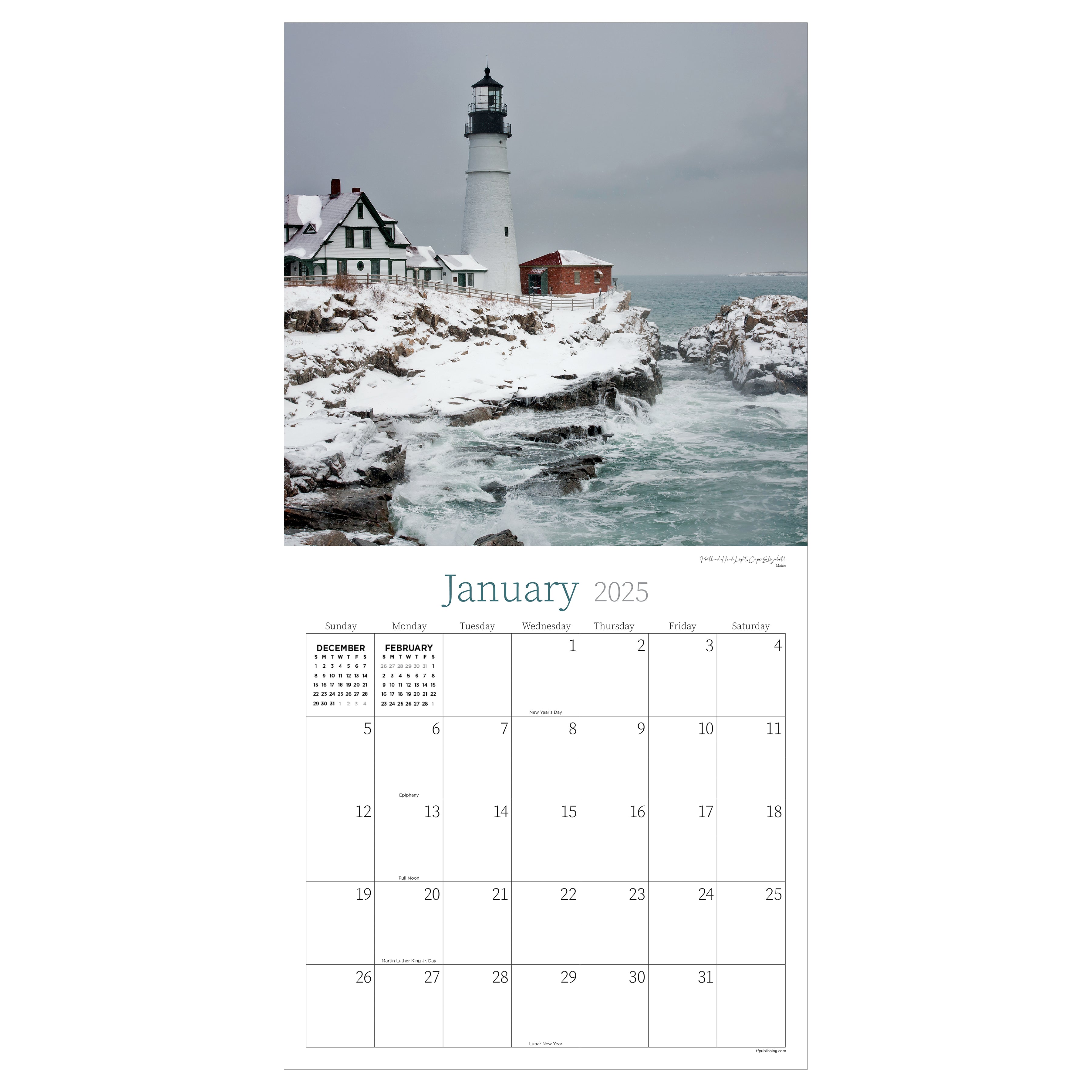 2025 Water's Edge - Square Wall Calendar