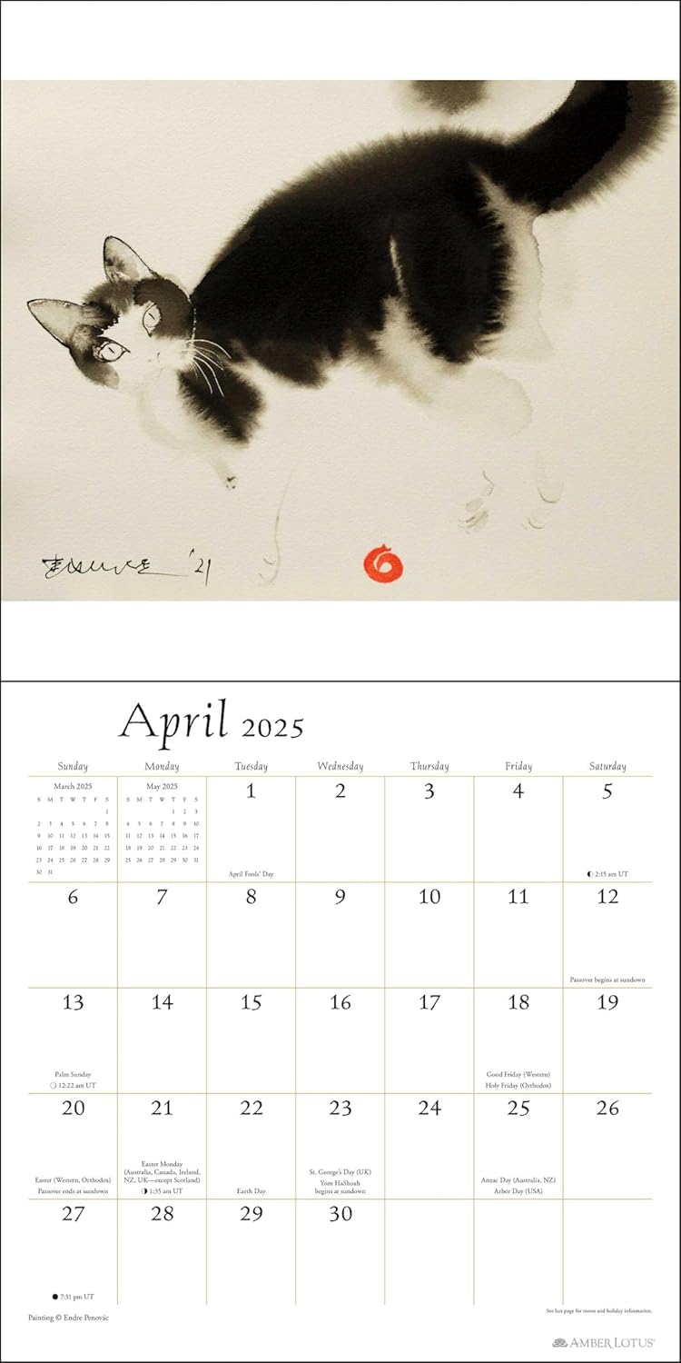 2025 The Artful Cat - Square Wall Calendar