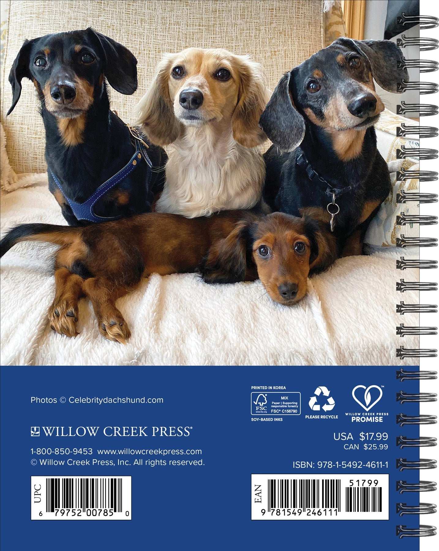 2025 Crusoe the Celebrity Dachshund - Weekly Diary/Planner