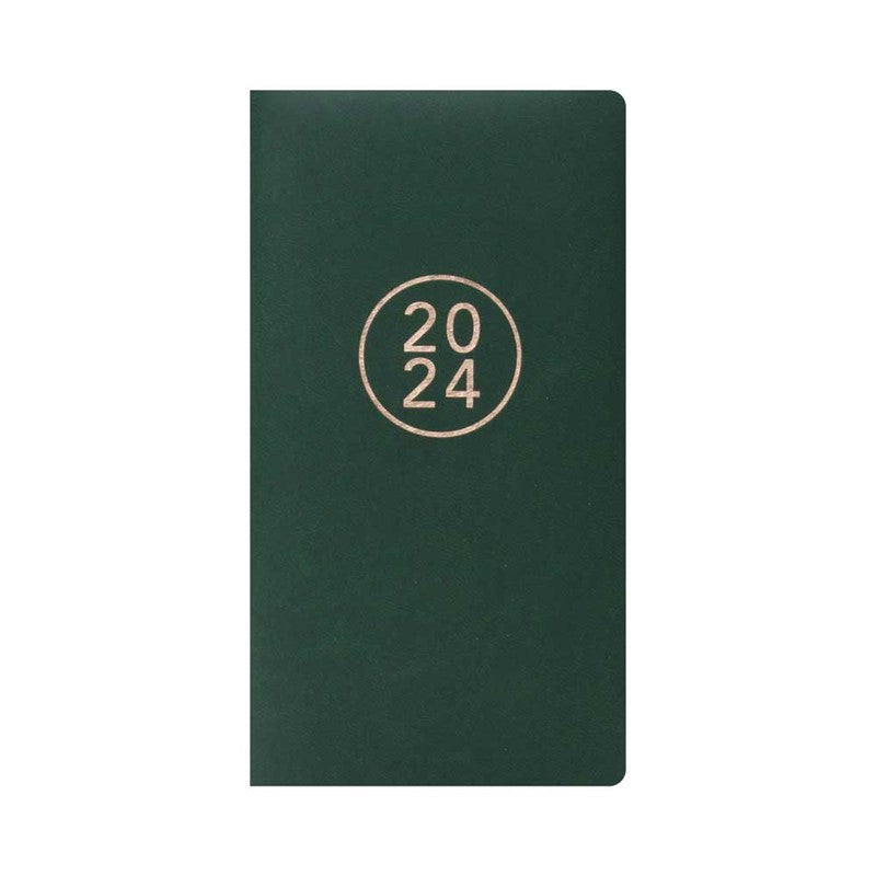 2024 Green Fabric Slim - Weekly Diary/Planner