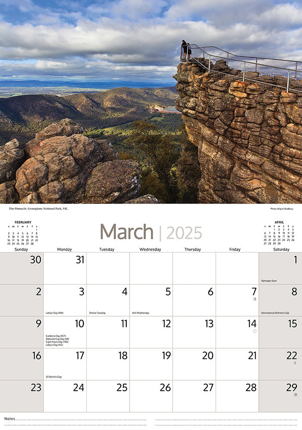 2025 Majestic Australia By Artique - Horizontal Wall Calendar