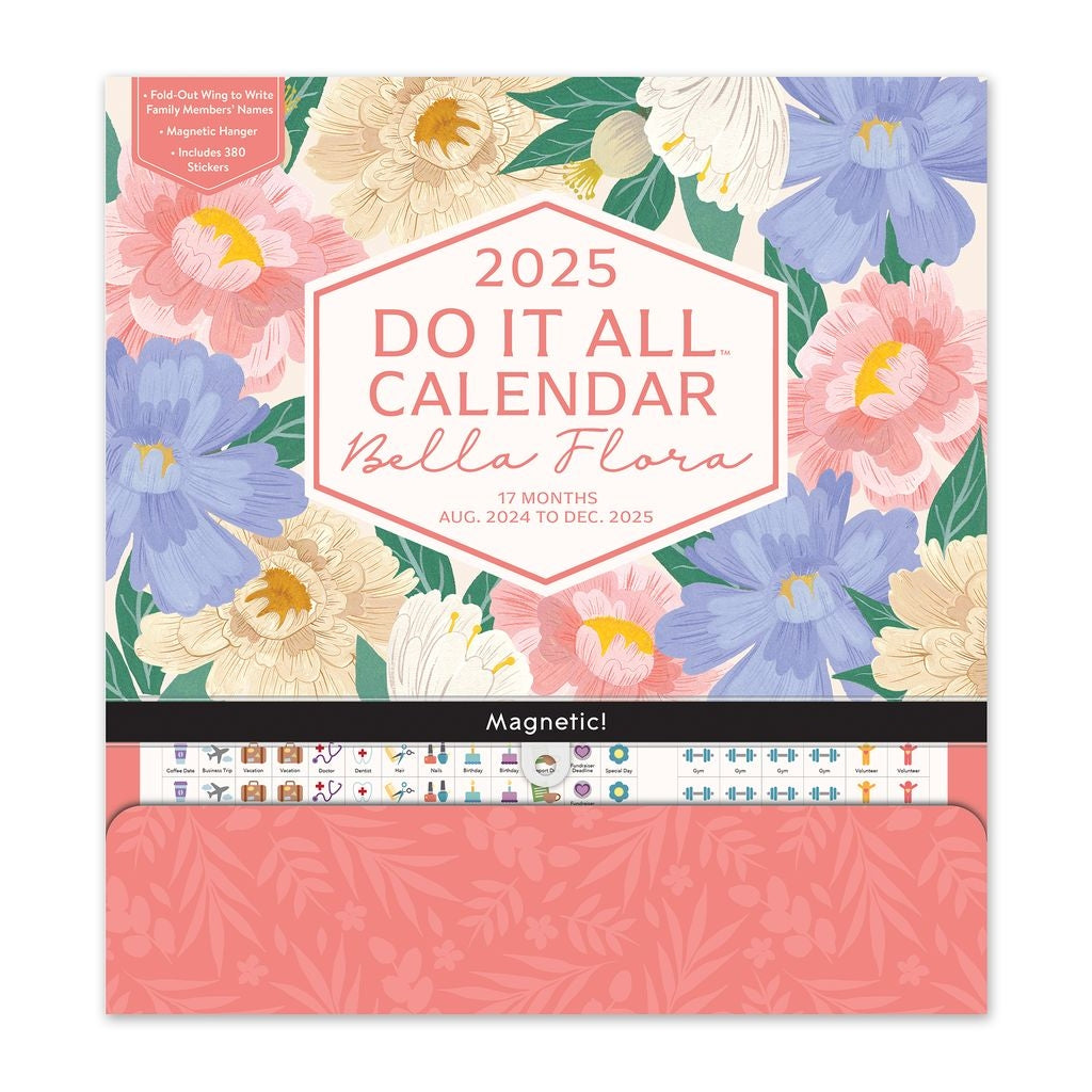 2025 Bella Flora Do It All Wall Family Planner - Deluxe Wall Calendar