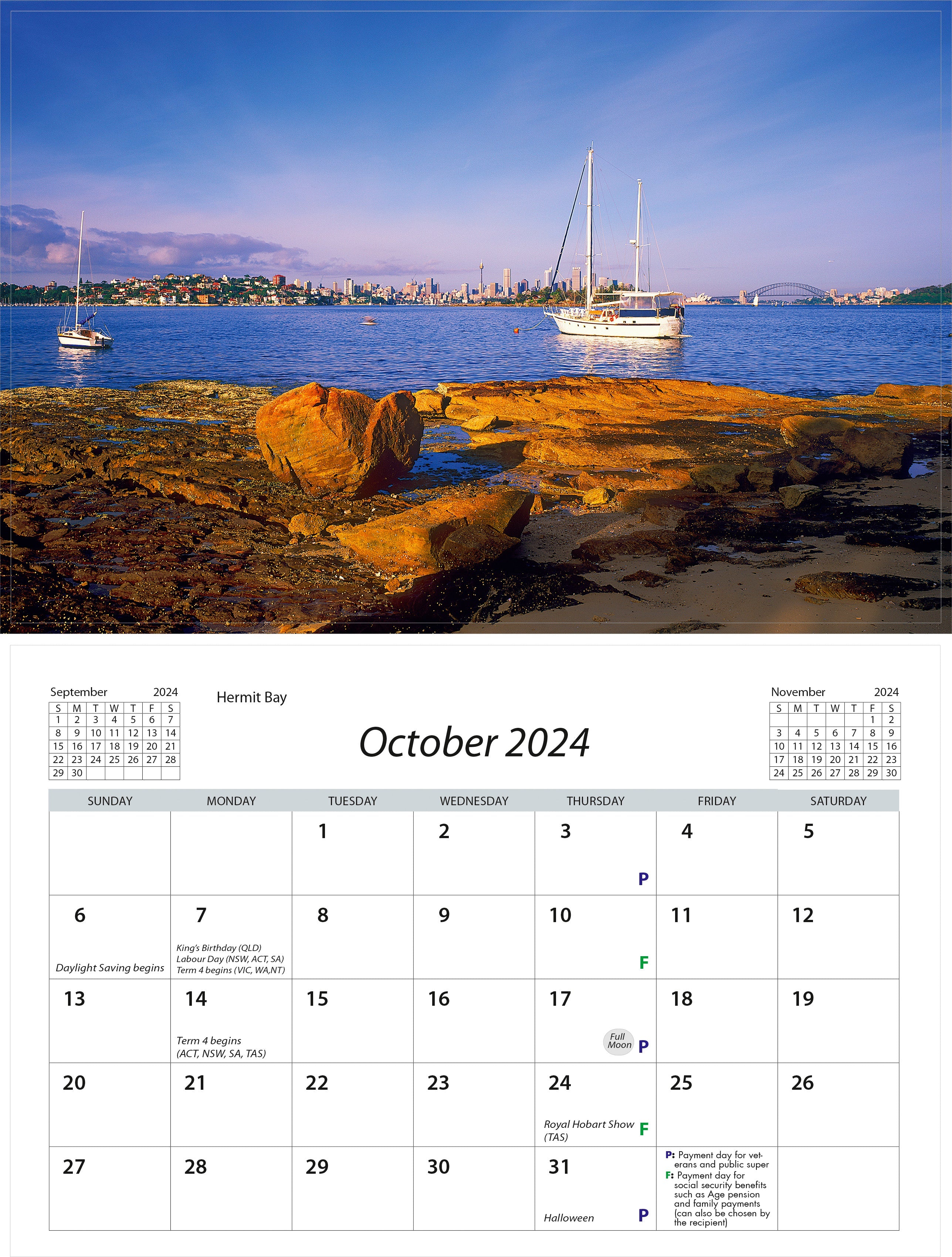 2024 Sydney Harbour Desk Easel Calendar Australian Calendars by NM