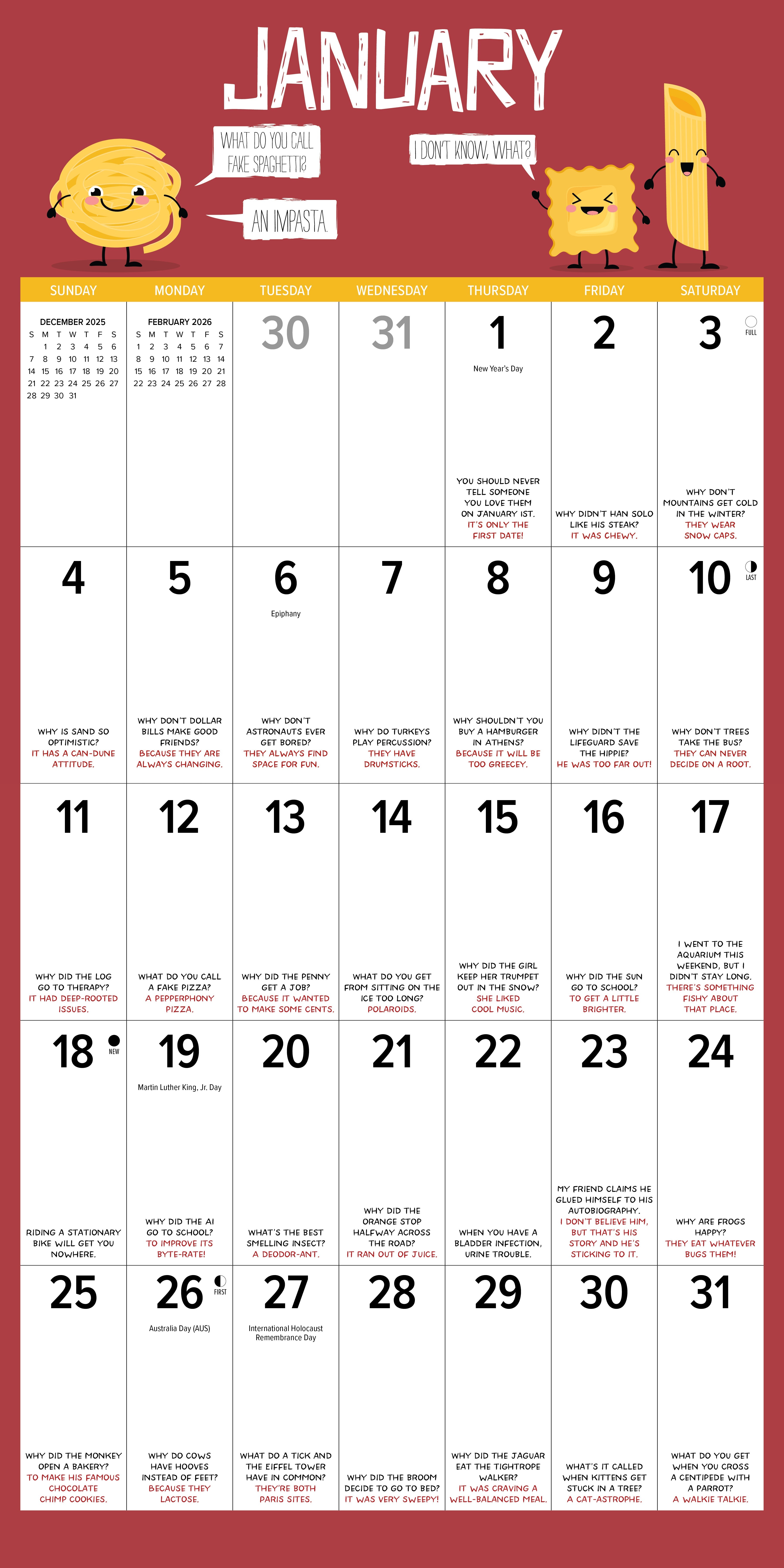 2026 Bad Dad Jokes - Square Wall