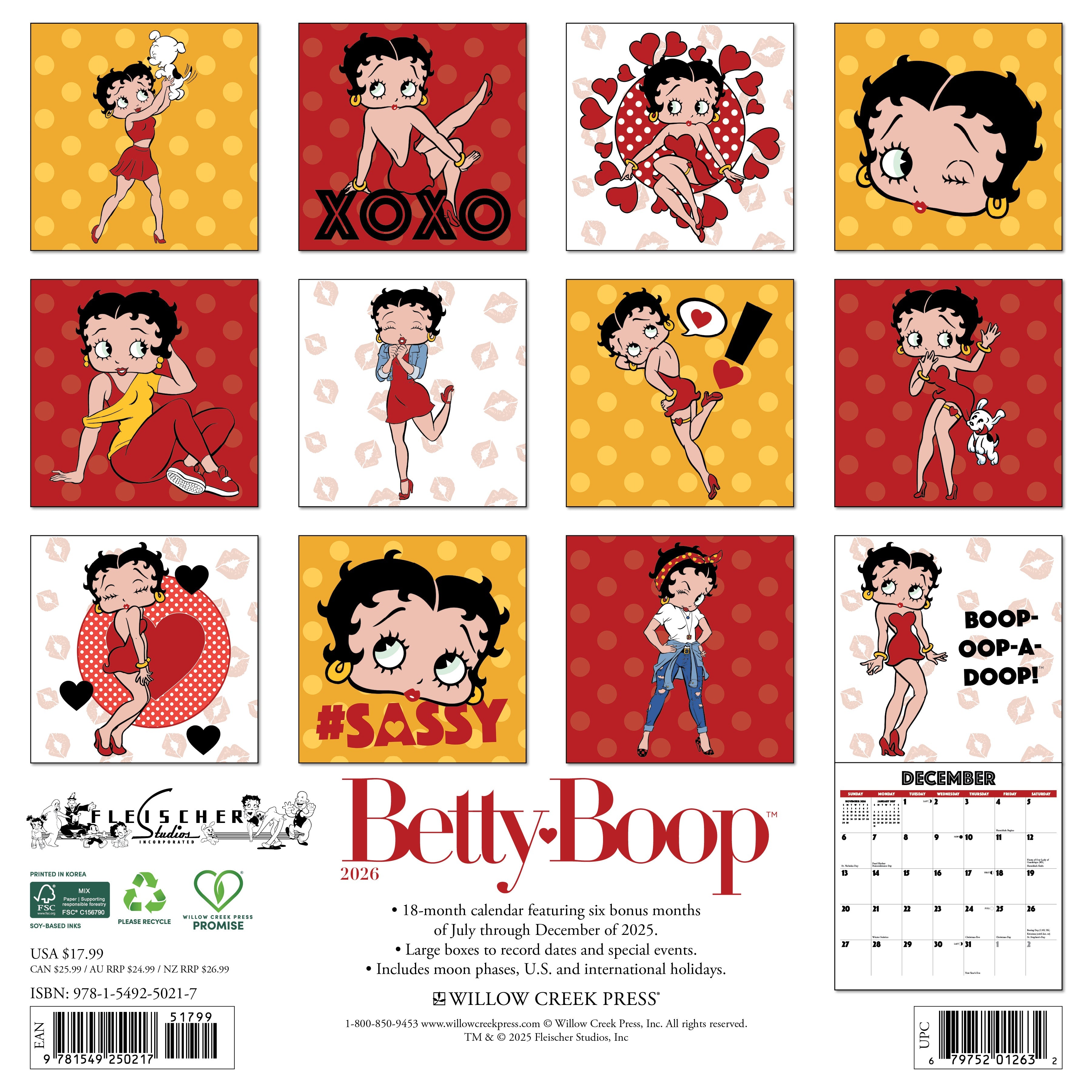 2026 Betty Boop - Square Wall