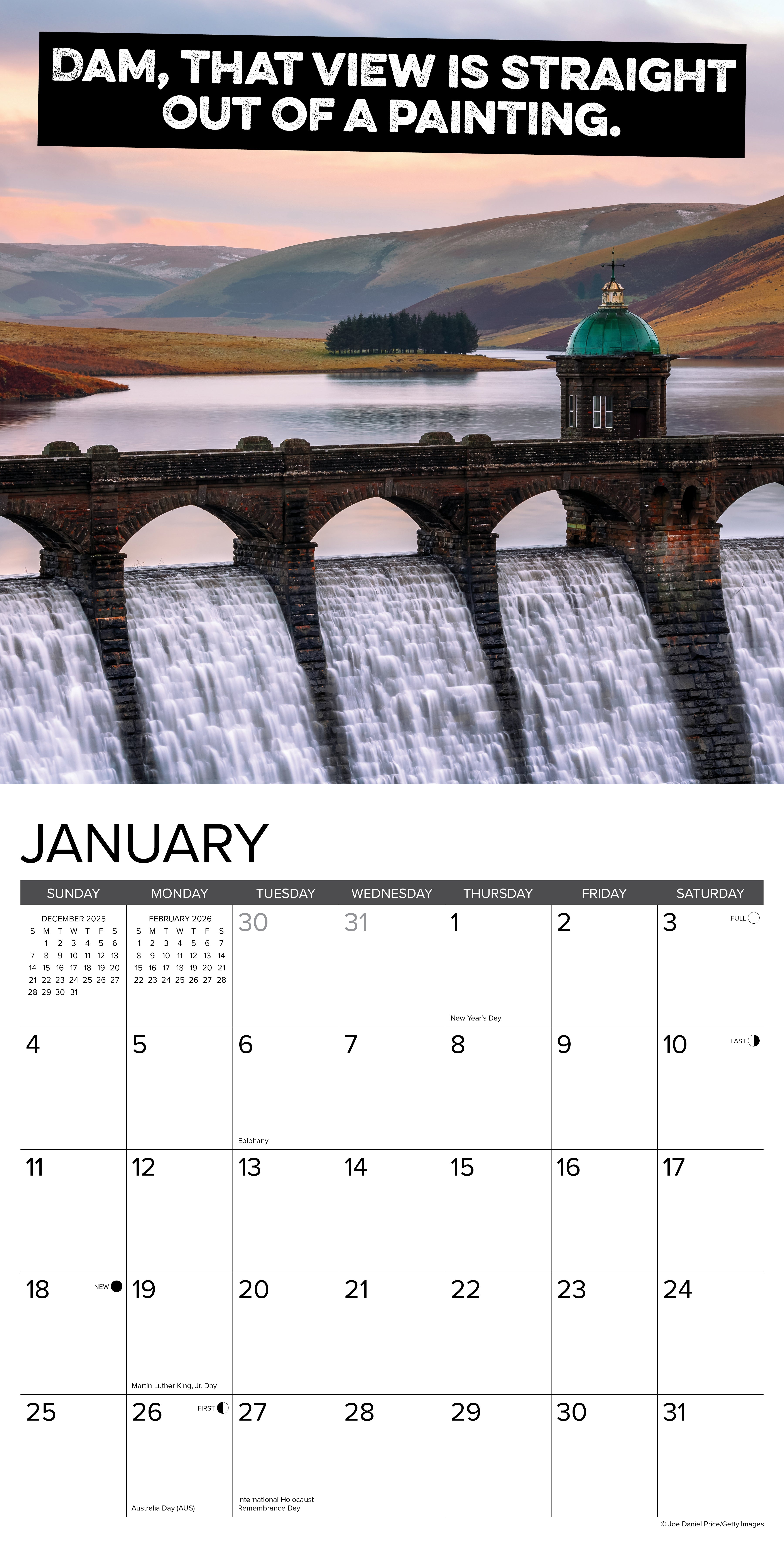 2026 The Best Dam Calendar - Square Wall
