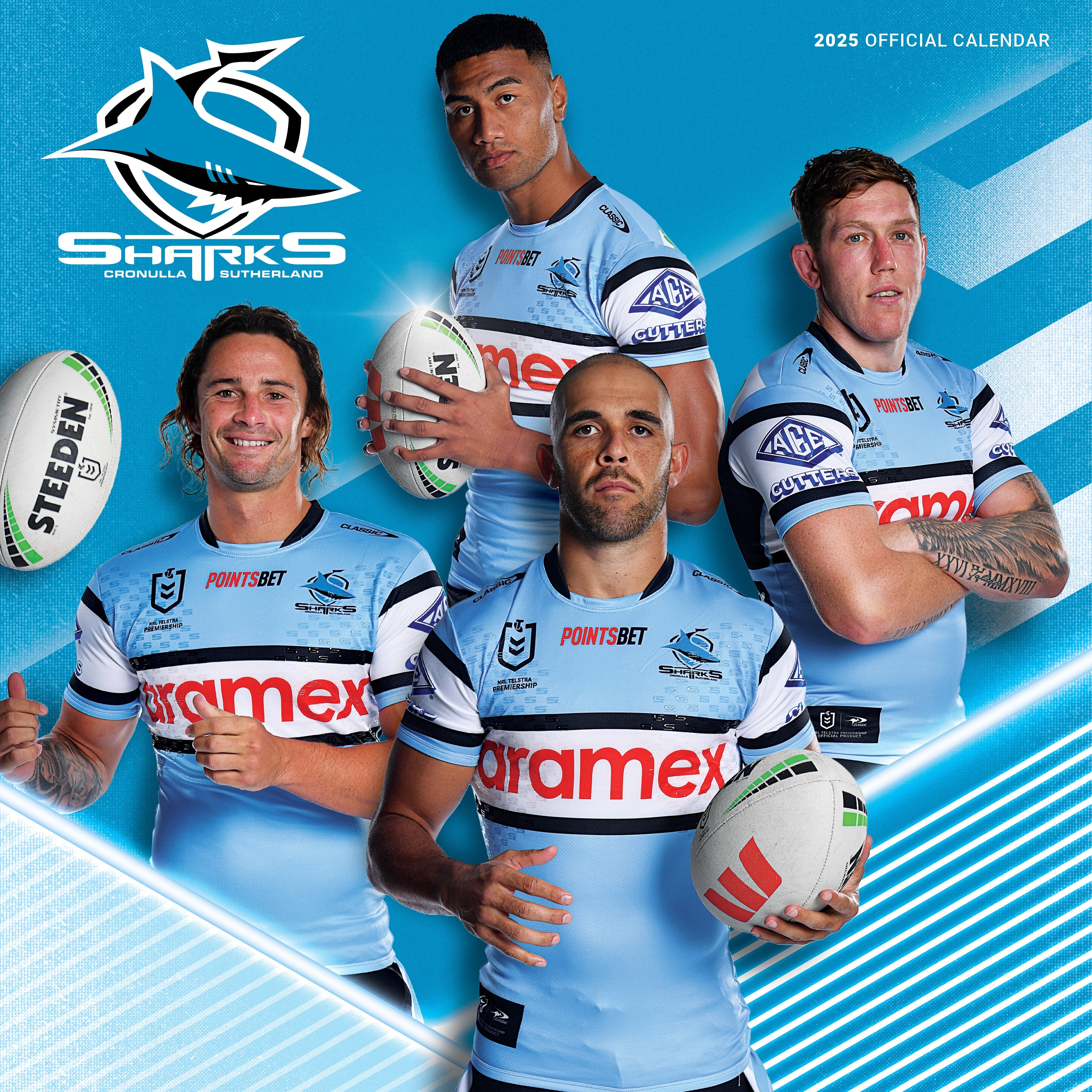 2025 NRL Cronulla Sharks - Square Wall Calendar