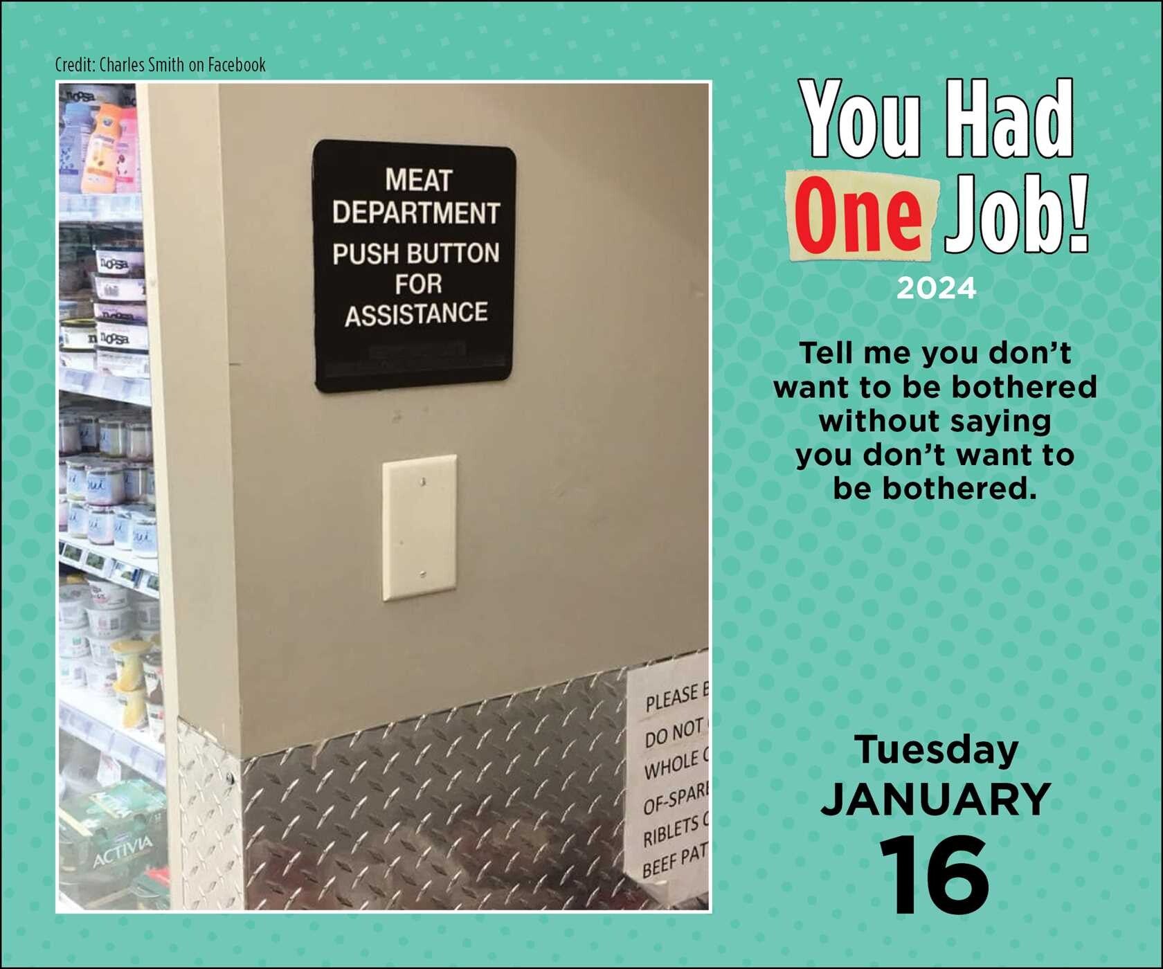 2024 You Had One Job Boxed Page A Day Calendar   682383dfd4039a25b8da99d01029e100 