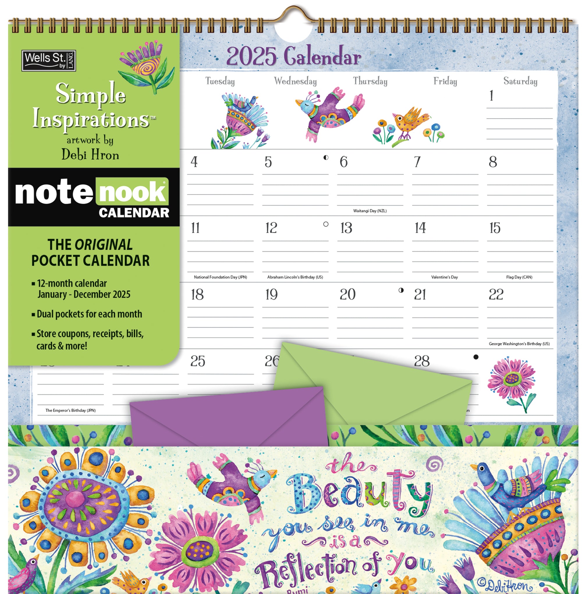 2025 Simple Inspirations - Note Nook Square Wall Calendar
