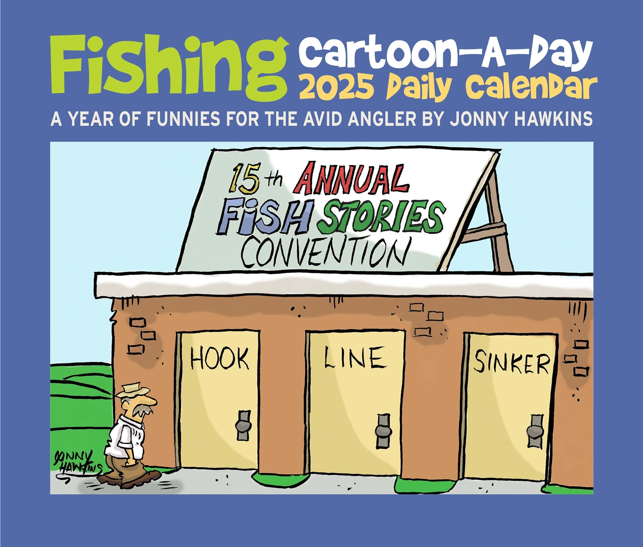 2025 Fishing Cartoon-A-Day by Jonny Hawkins - Daily Boxed Page-A-Day Calendar