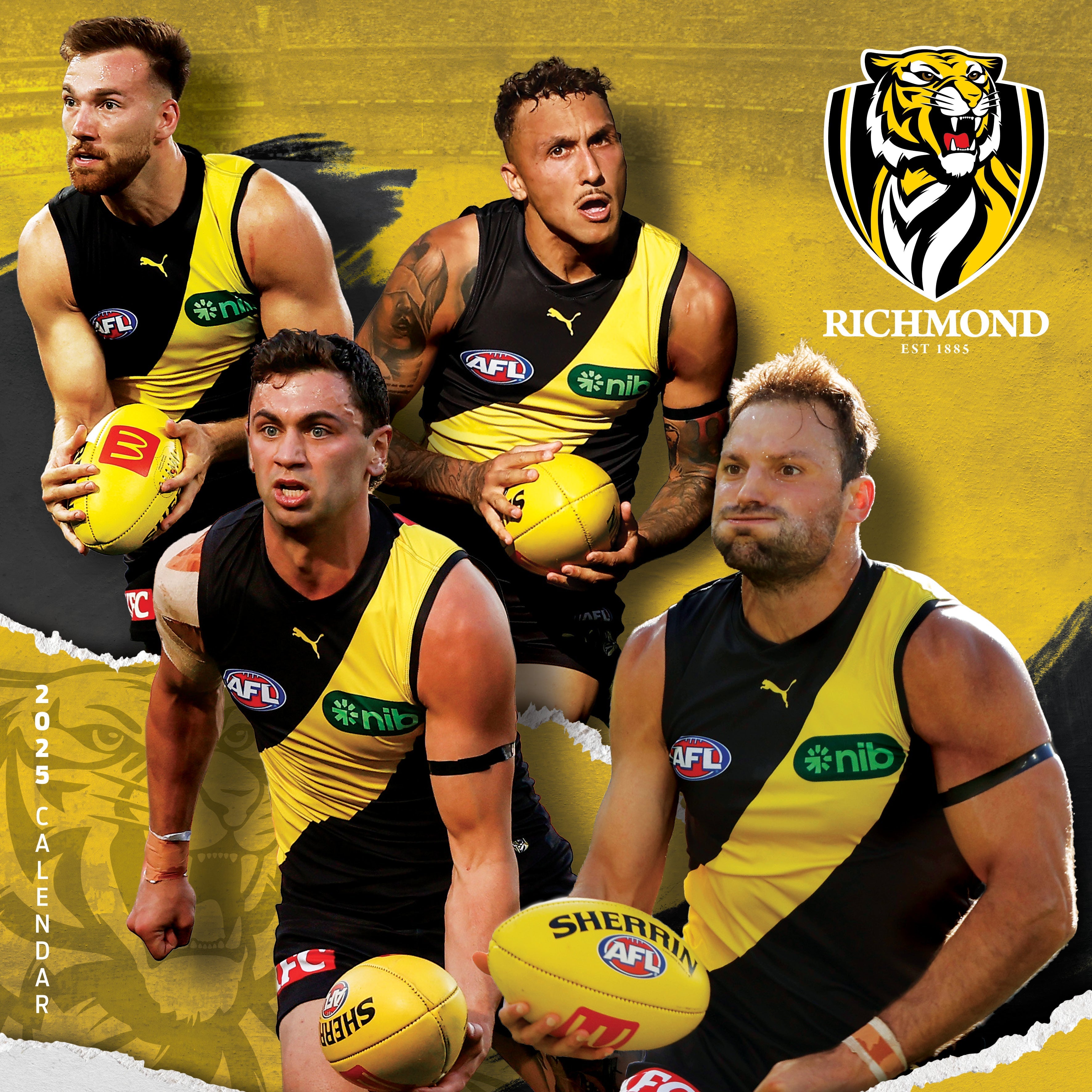 2025 AFL Richmond Tigers - Square Wall Calendar