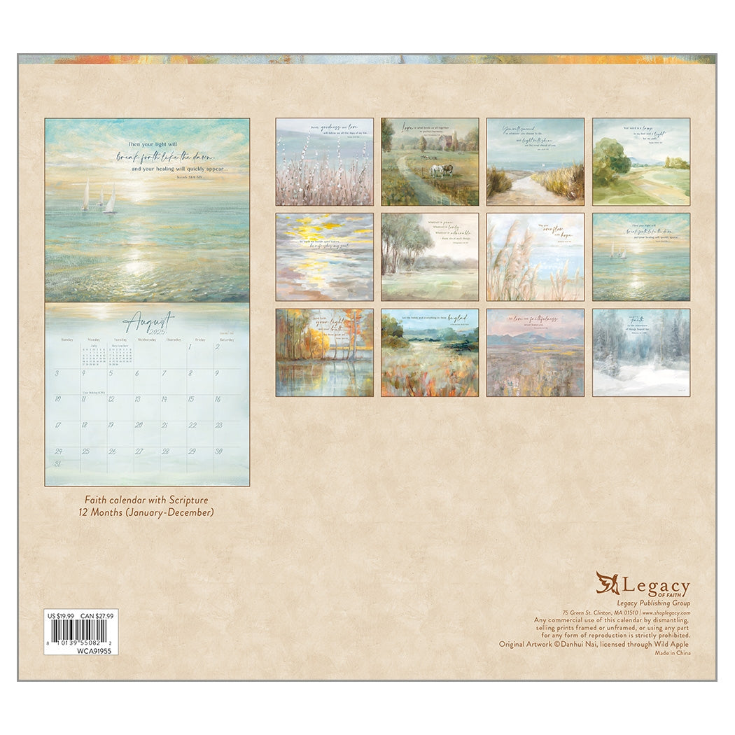 2025 Legacy Light Gently Falling - Scripture - Deluxe Wall Calendar