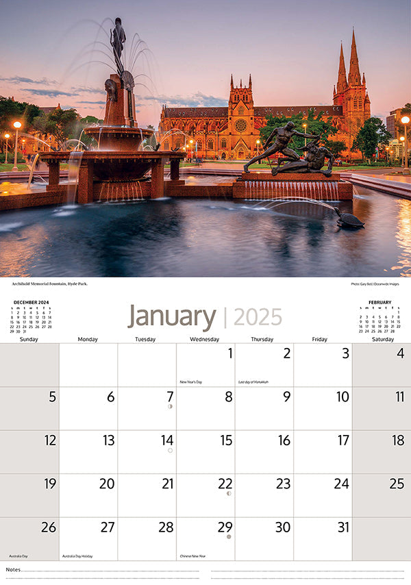 2025 Around Sydney By Artique - Horizontal Wall Calendar