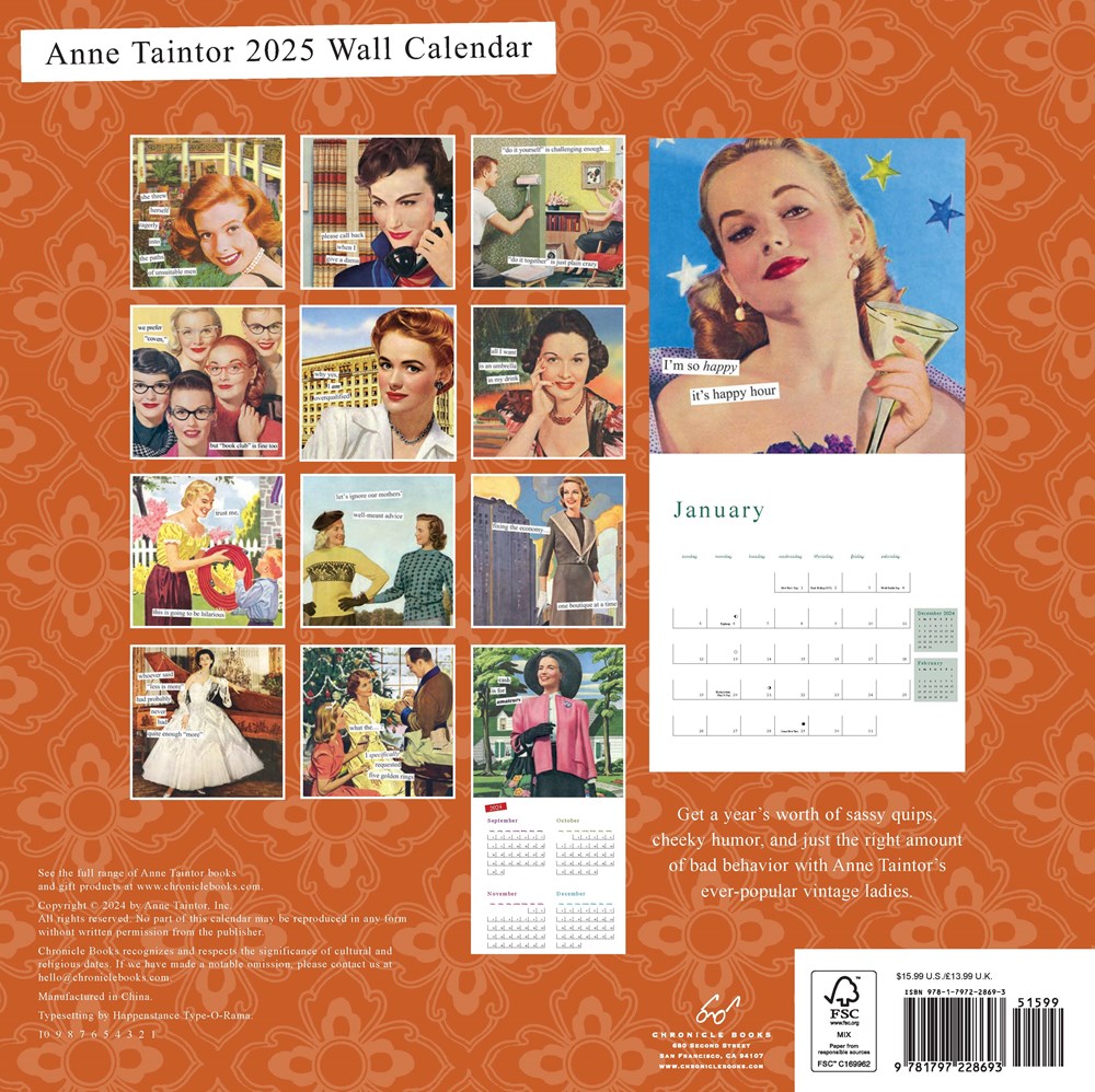 2025 Anne Taintor - Square Wall Calendar