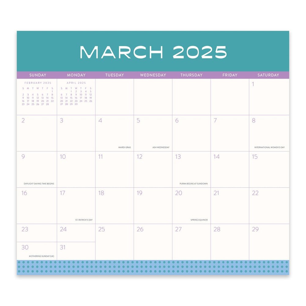 2025 Color Block - Monthly Magnetic Pad Calendar