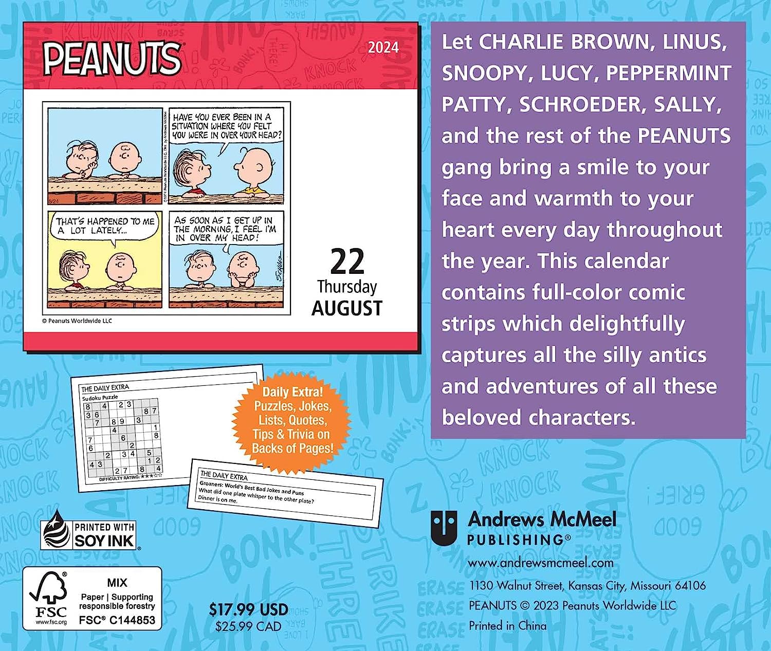 2024 Peanuts - Daily Boxed Page-A-Day Calendar  SOLD OUT