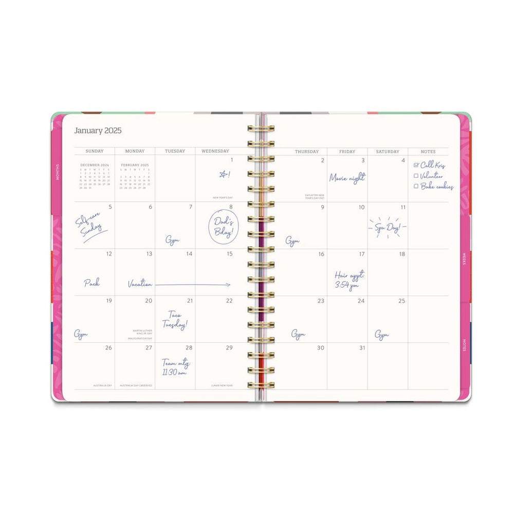 2025 Summer Poppies - Tri-Tab Weekly & Monthly Diary/Planner