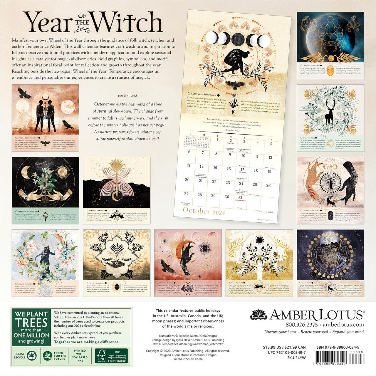 2024 Year Of The Witch Square Wall Calendar